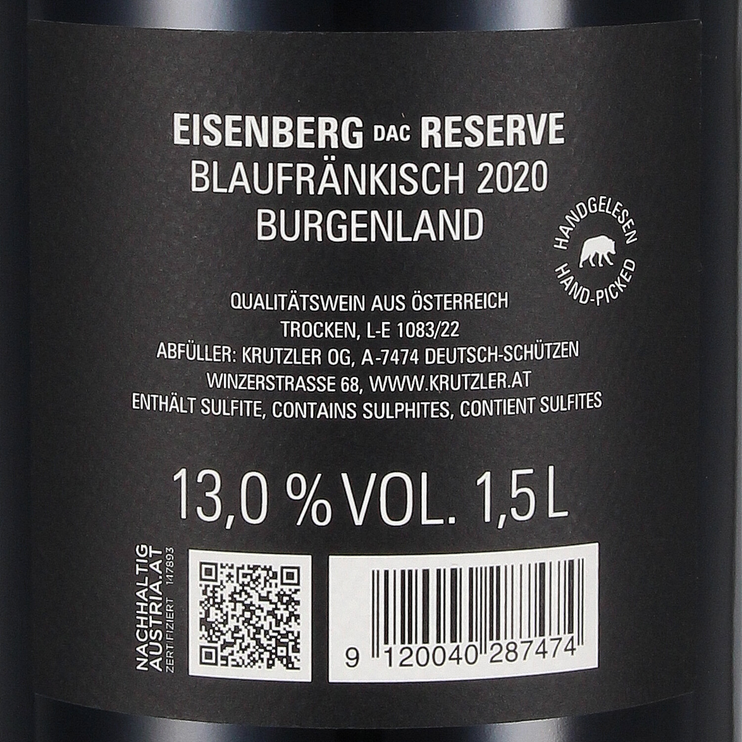 Blaufränkisch Eisenberg Reserve 2020 QW - Magnum