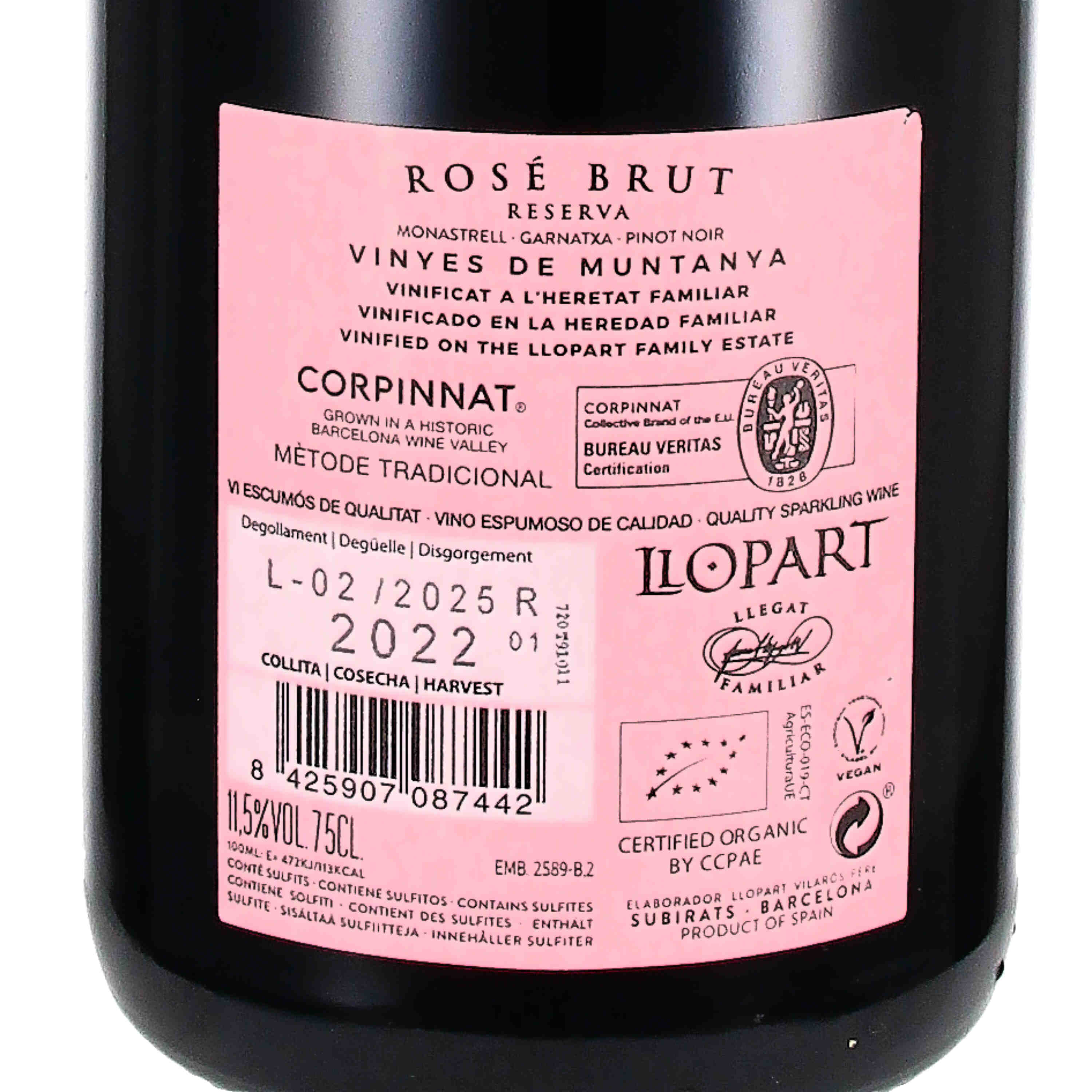 Corpinnat Rosé brut Reserva 2022 (bio)