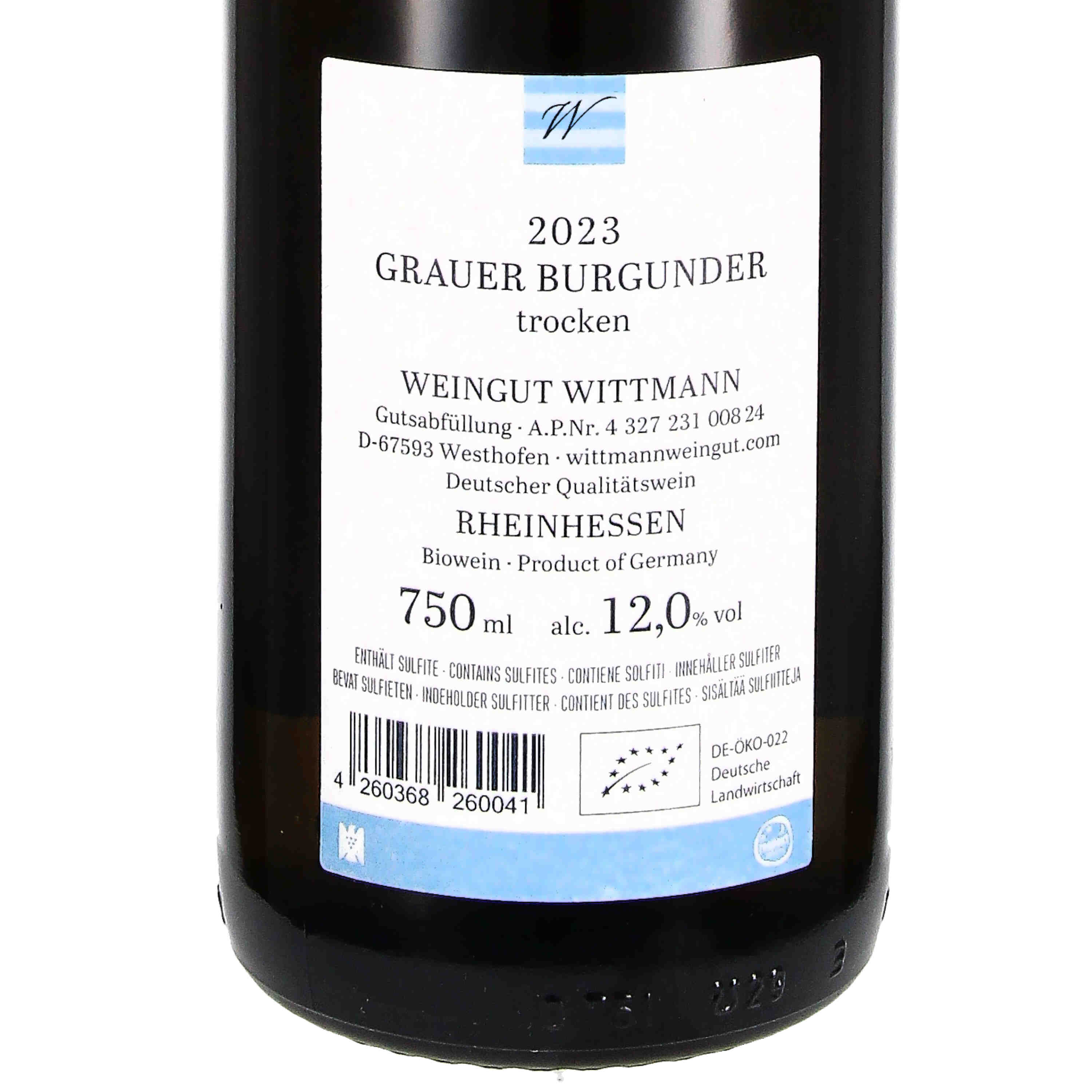 Wittmann Grauer Burgunder trocken VDP.Gutswein 2023, QbA (bio)