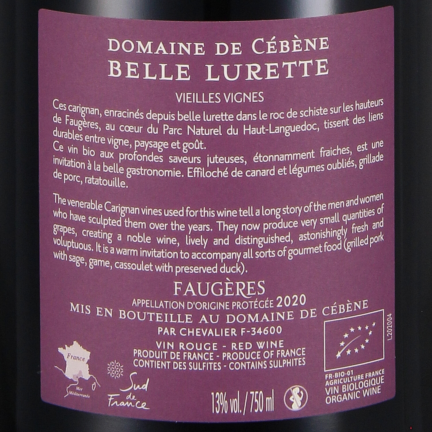 Belle Lurette AOP Faugères 2020 (bio)