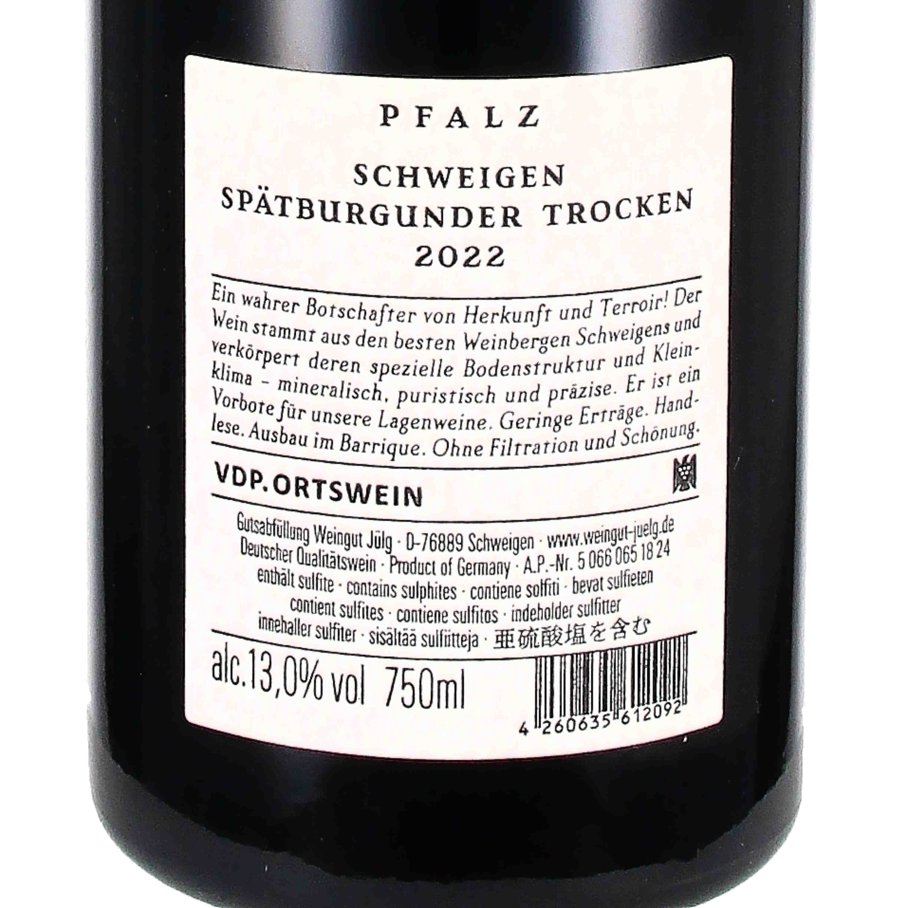 Spätburgunder "Schweigen" VDP.Ortswein 2022, Qw