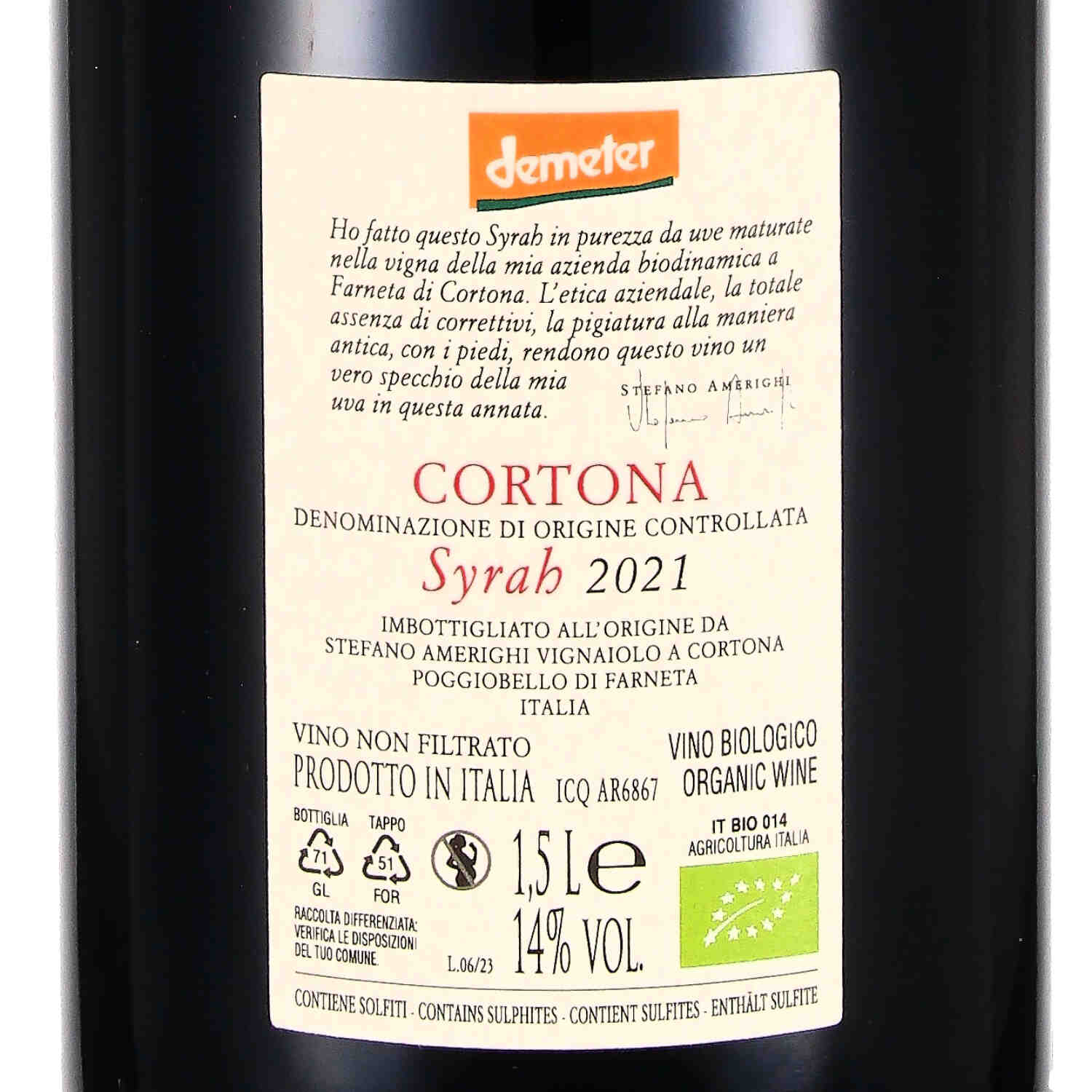 Syrah Cortona DOC 2021 (bio) - Magnum