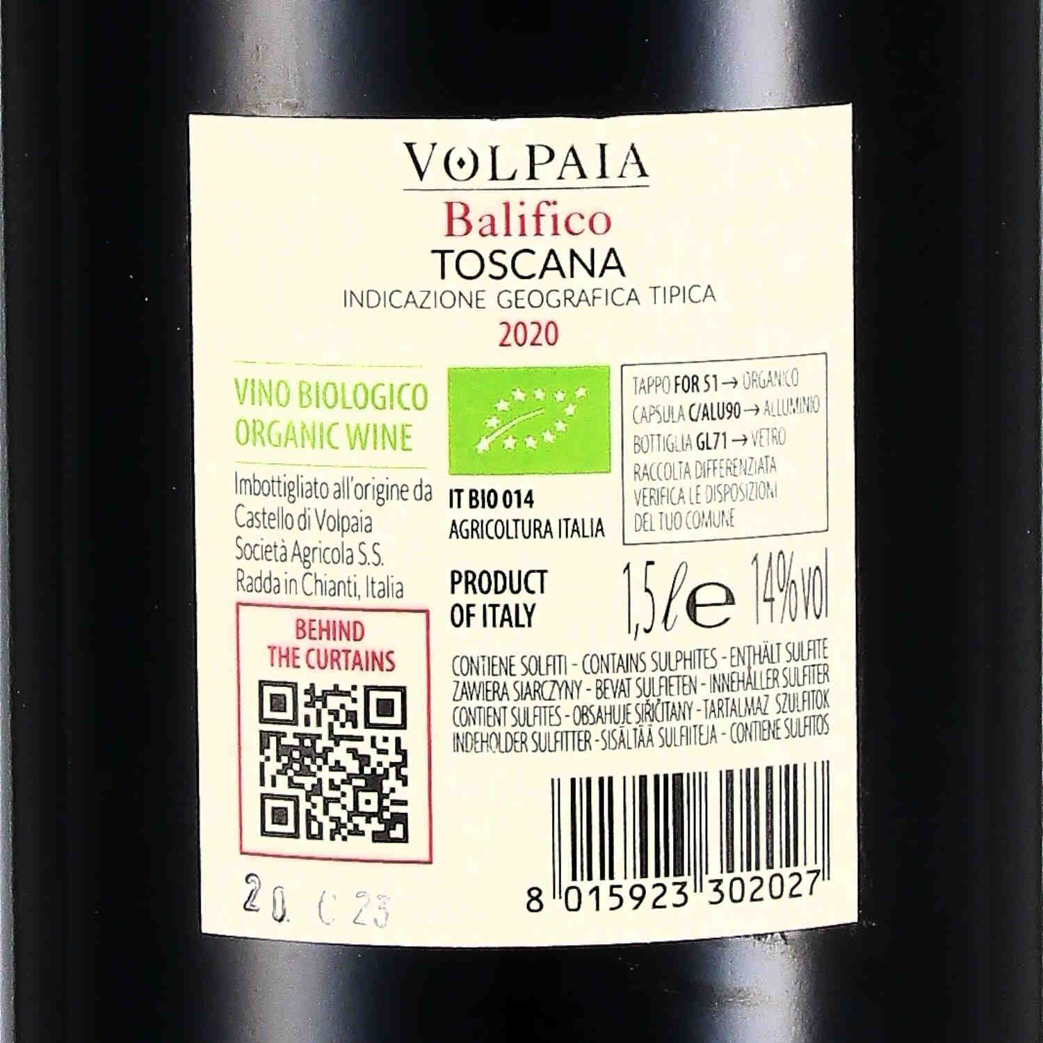 Toscana Rosso IGT Balifico 2020  (bio) - Magnum