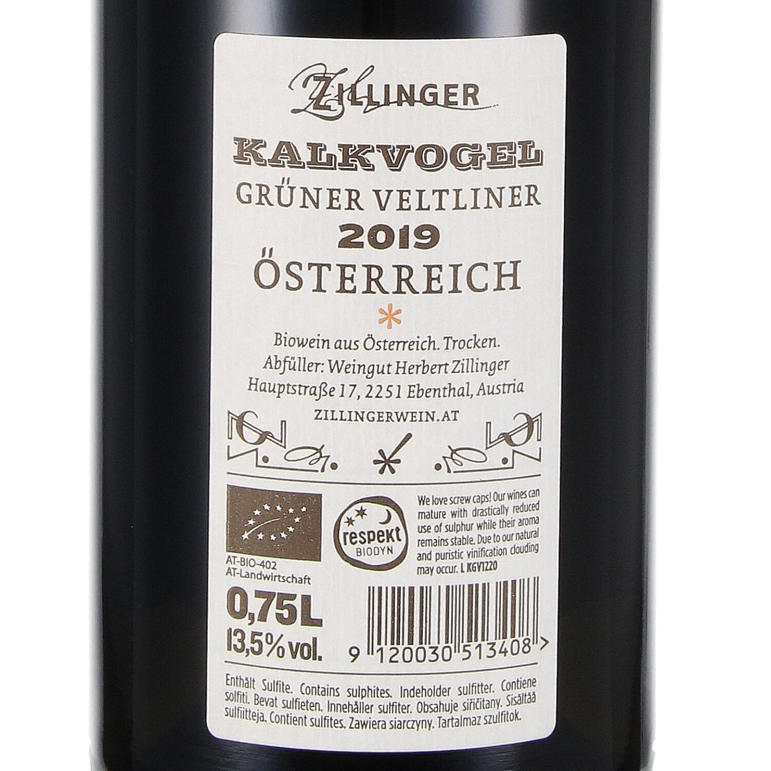 Grüner Veltliner Kalkvogel 2019  (bio)