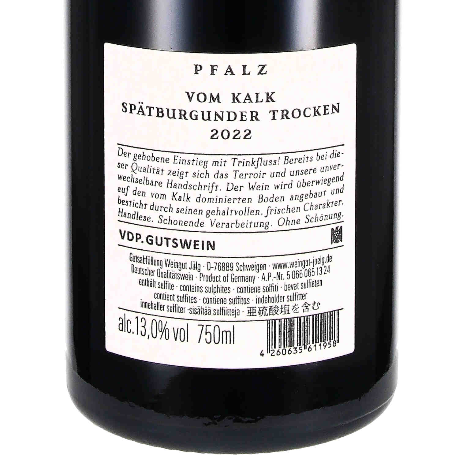 Spätburgunder "vom Kalk" VDP.Gutswein 2022, QW