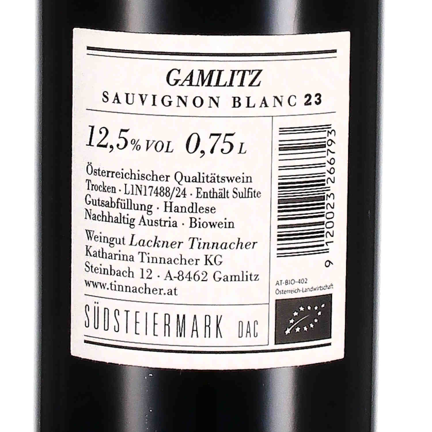Sauvignon Blanc Gamlitz Südsteiermark DAC 2023  (bio)