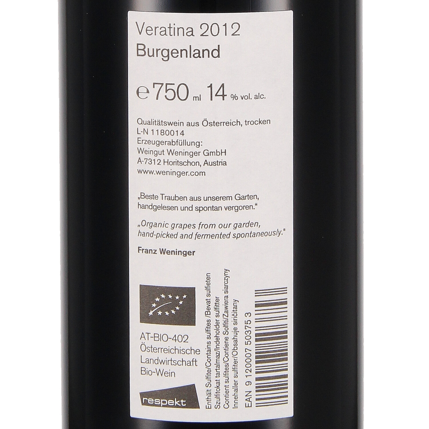 Veratina Cuvée 2012 Qw (bio)