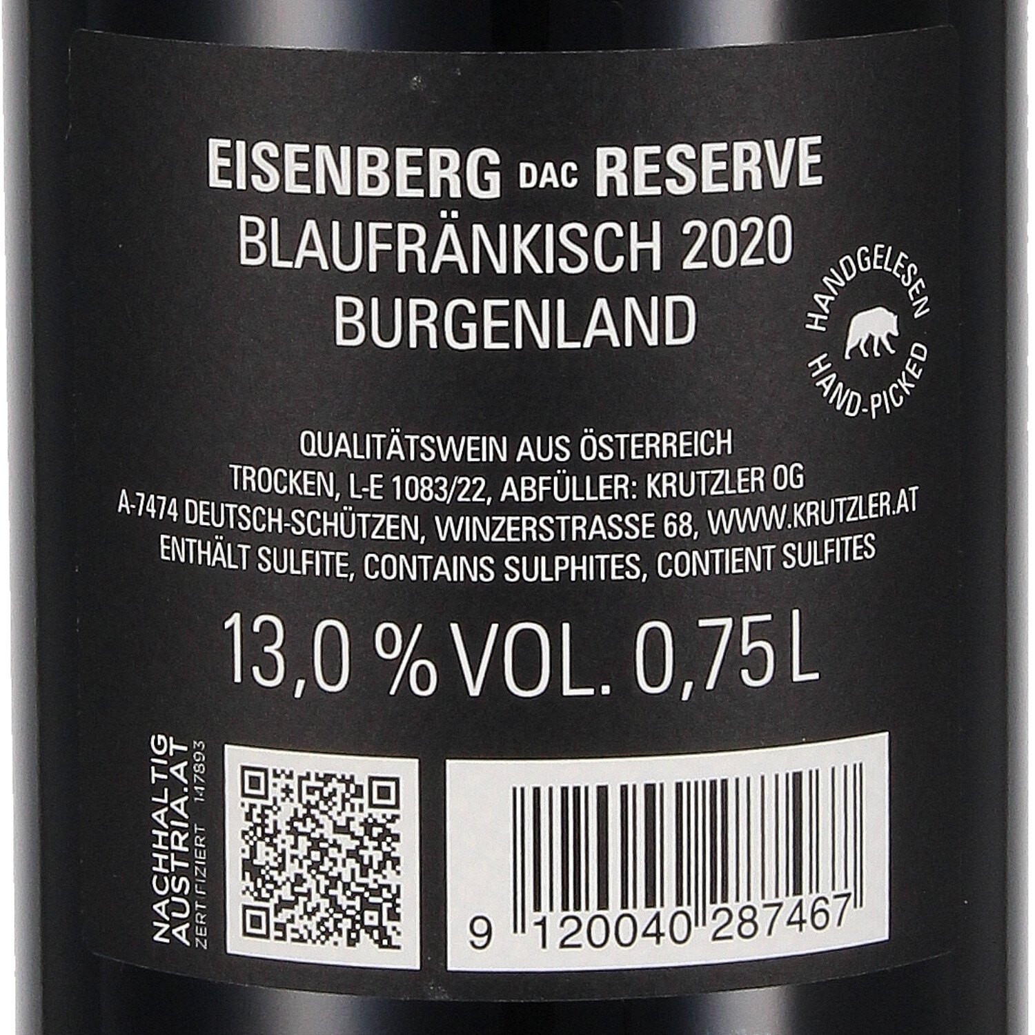 Blaufränkisch Eisenberg DAC Reserve 2020 QW
