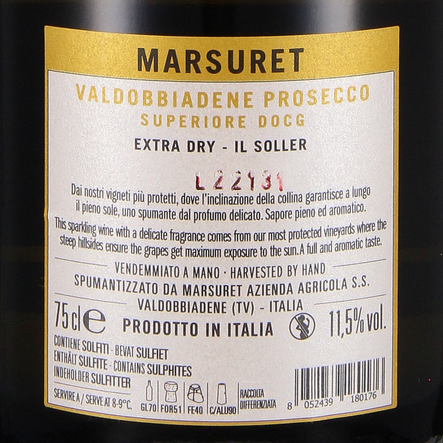 Prosecco Superiore Valdobbiadene DOCG Extra dry Il Soller
