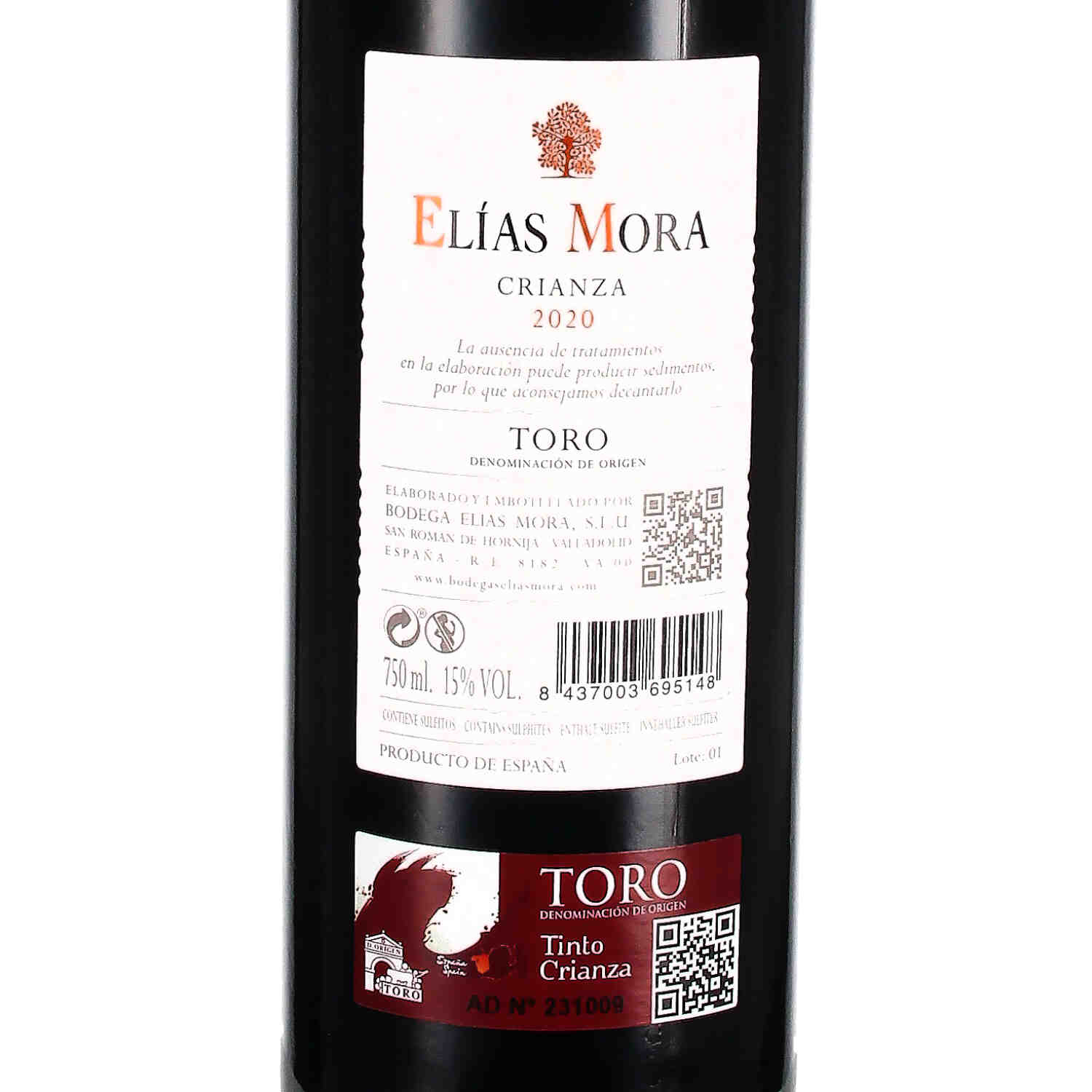 Elias Mora Tinto Crianza 2020 Toro D. O.