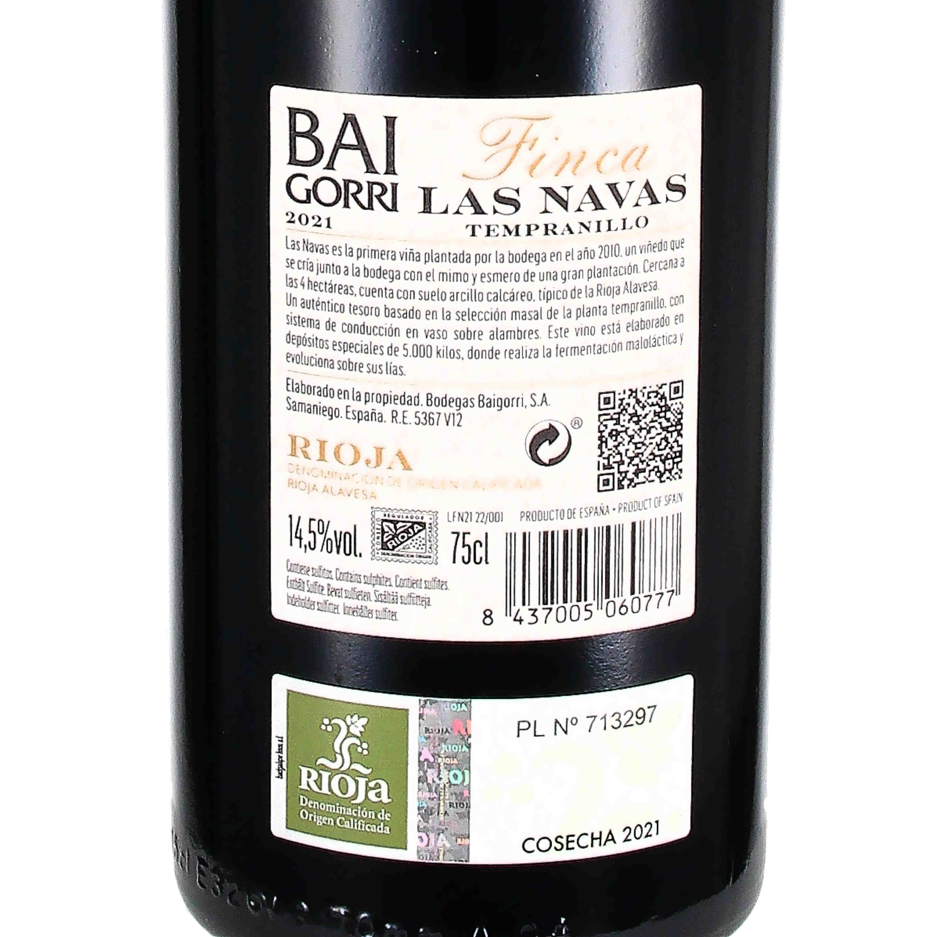 "Finca Las Navas" Tempranillo Rioja DOCa 2021