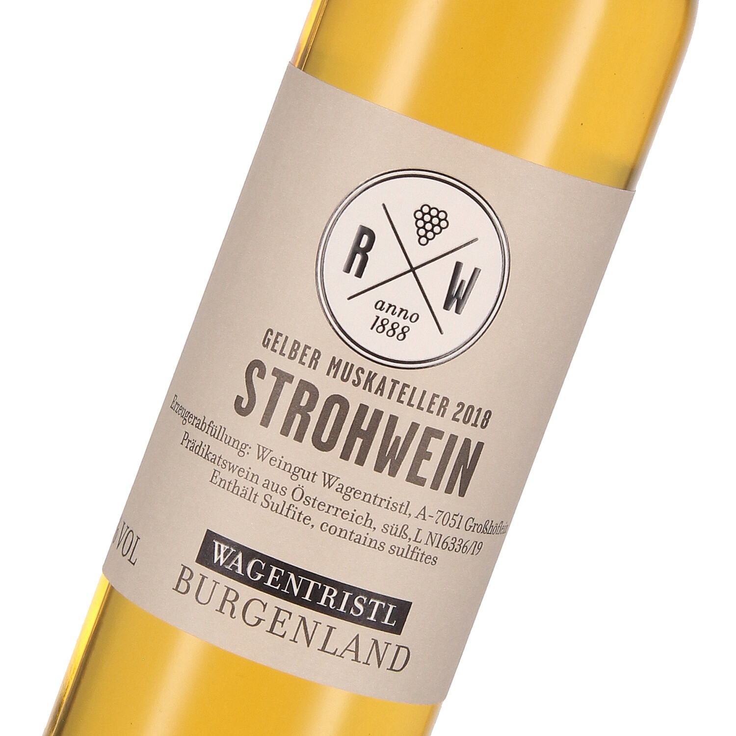 Gelber Muskateller Strohwein 2018, QW  - halbe Flasche