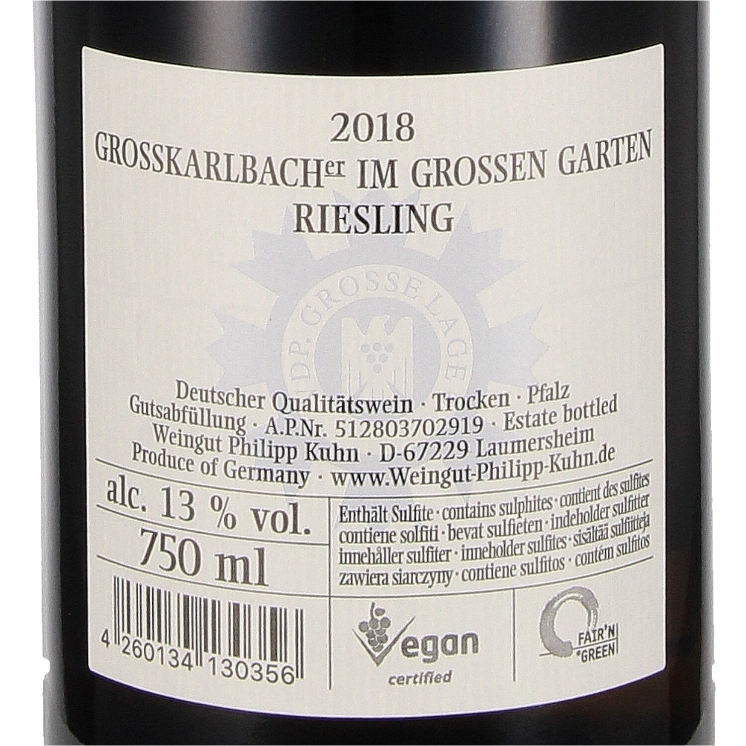 Riesling Im großen Garten Grosses Gewächs 2018, Qw