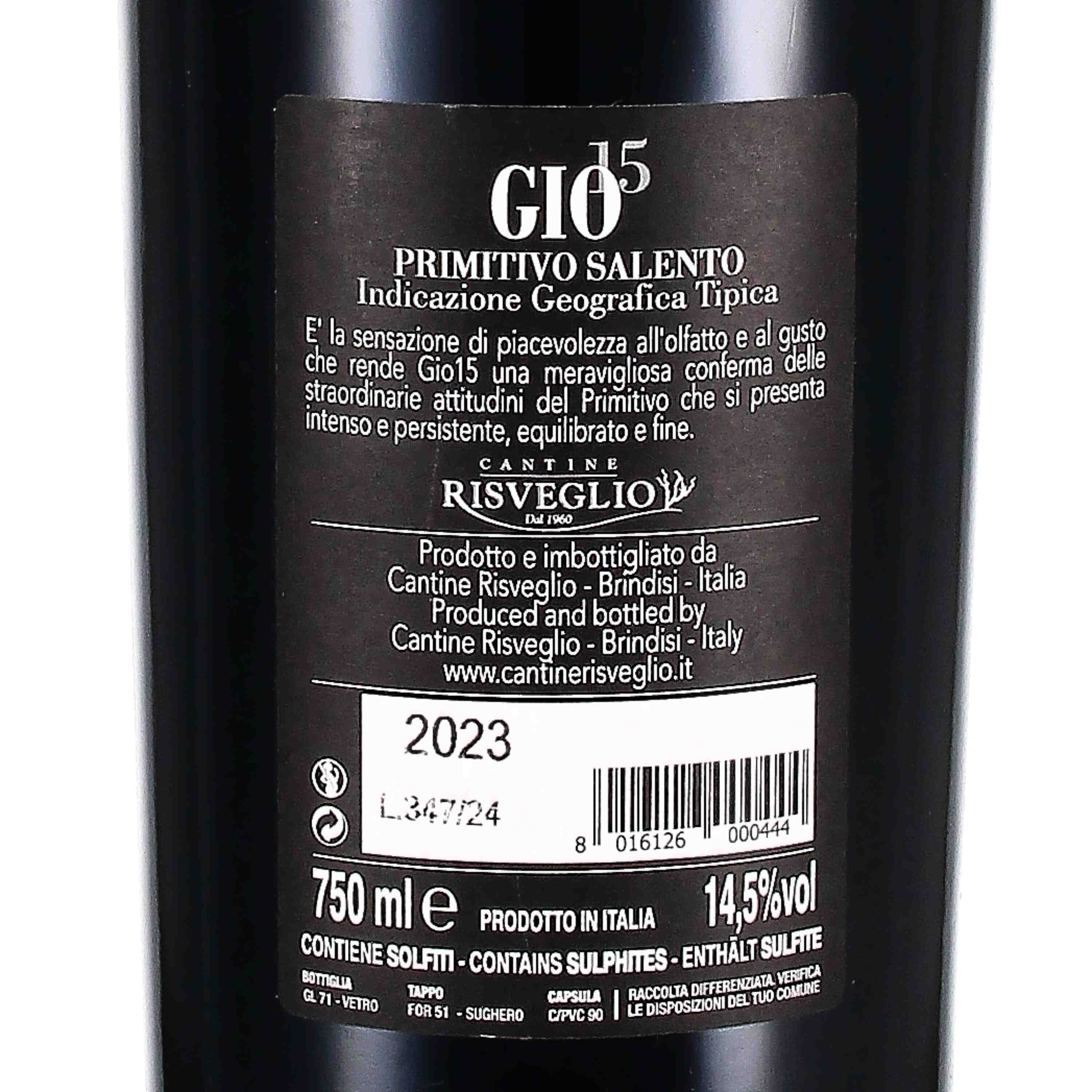 Primitivo Salento IGT GIO 2023
