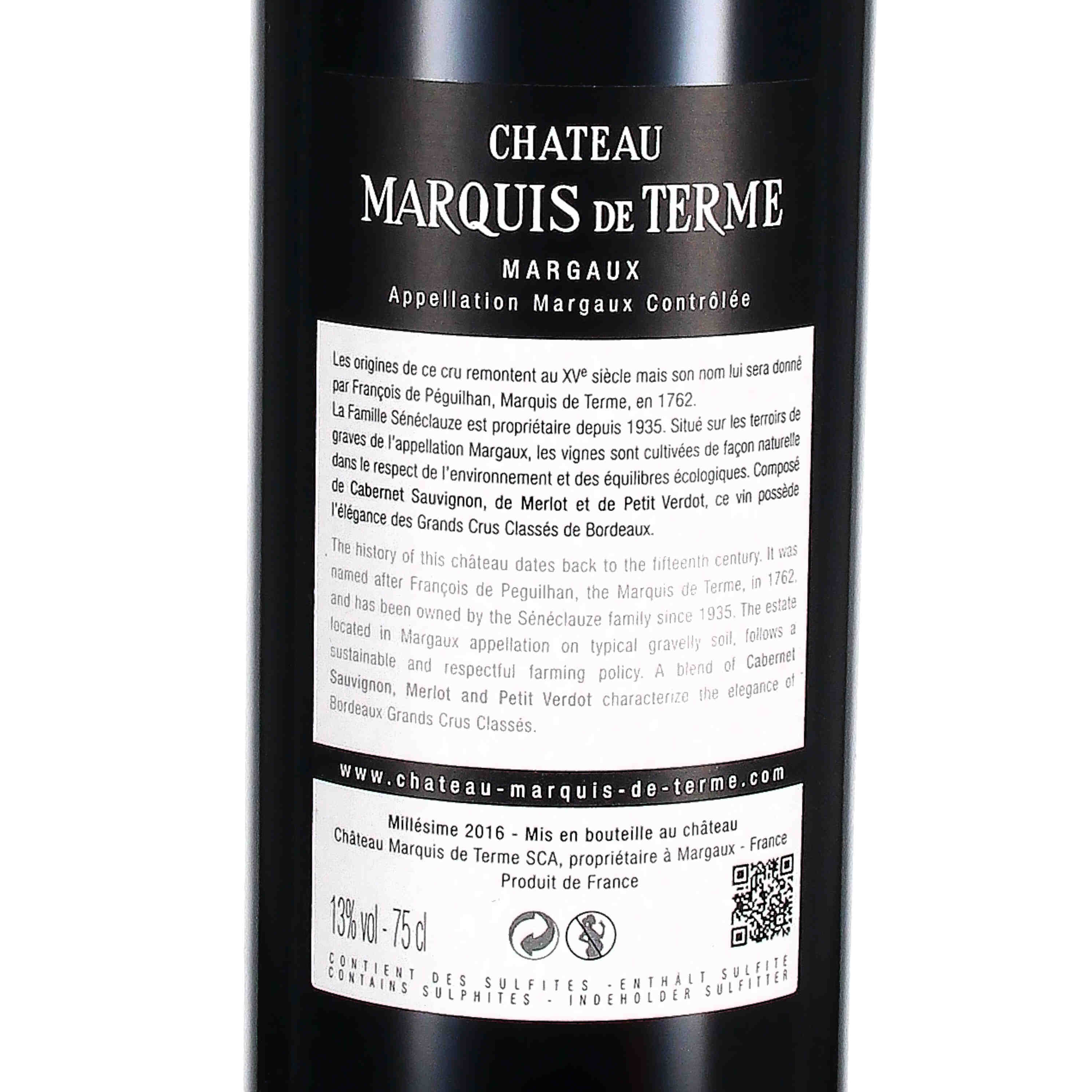 Château Marquis de Terme Margaux 4ème Cru Classé 2016