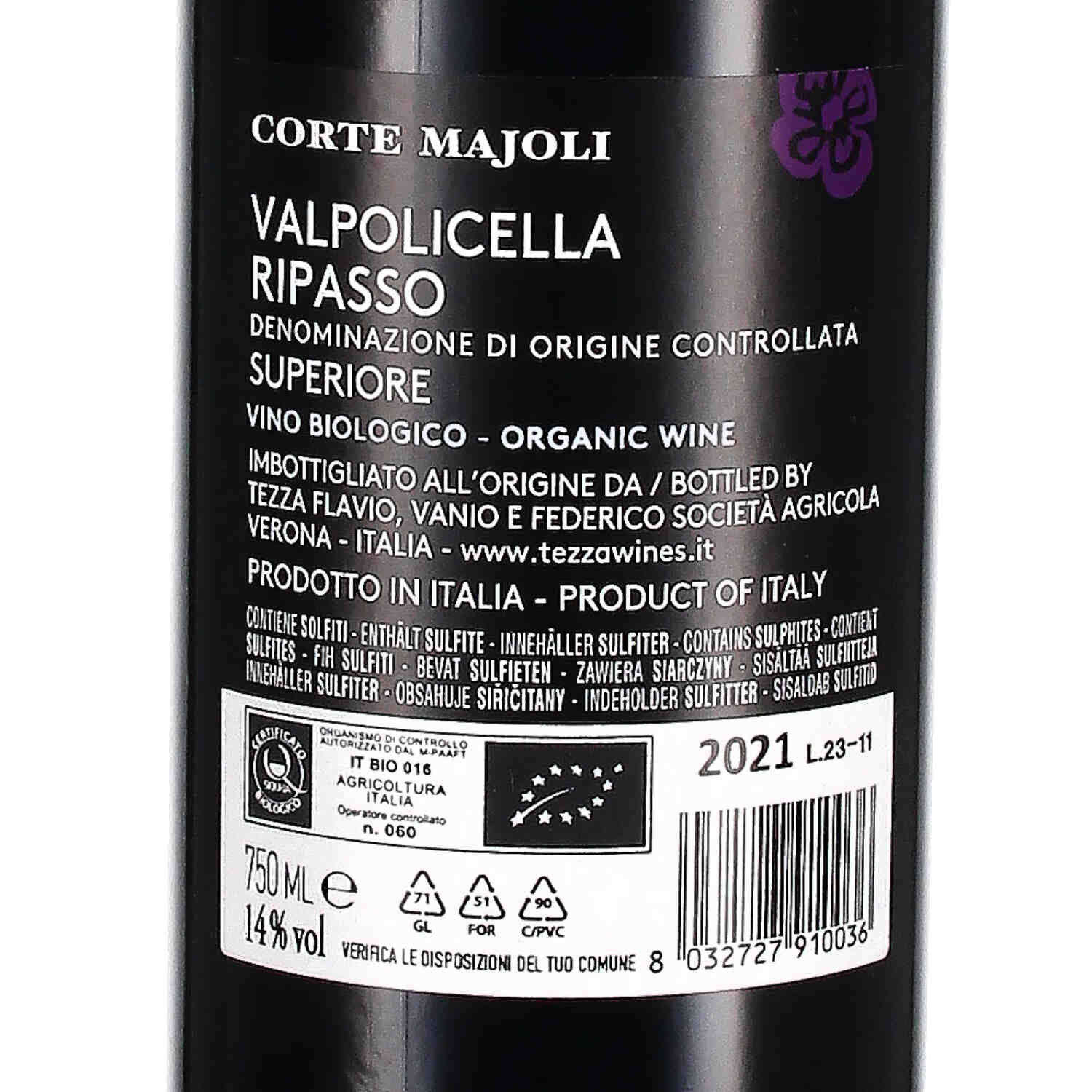 Corte Majoli Valpolicella Ripasso Superiore DOC 2021 (bio)
