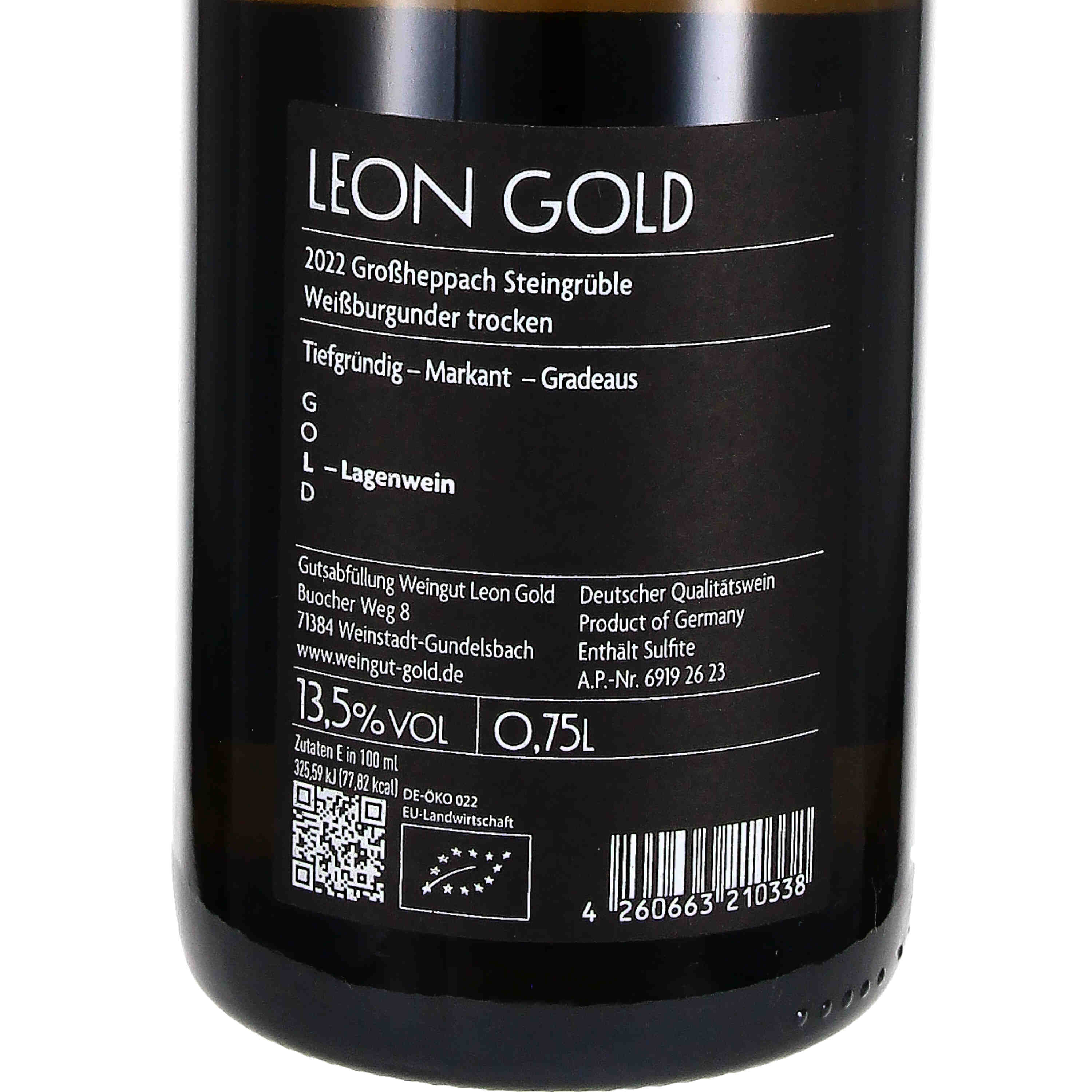 Weissburgunder "Steingrüble" 2022, Qw (bio)