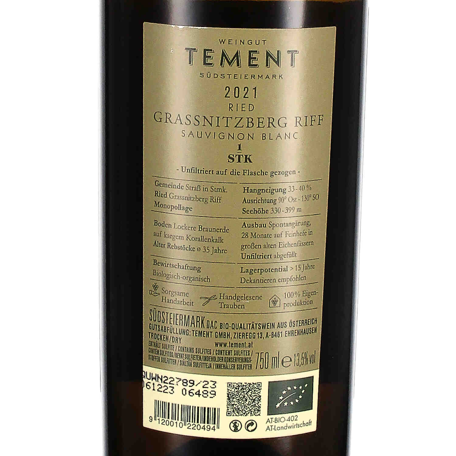 Sauvignon Blanc Grassnitzberg Riff 2021 (bio)