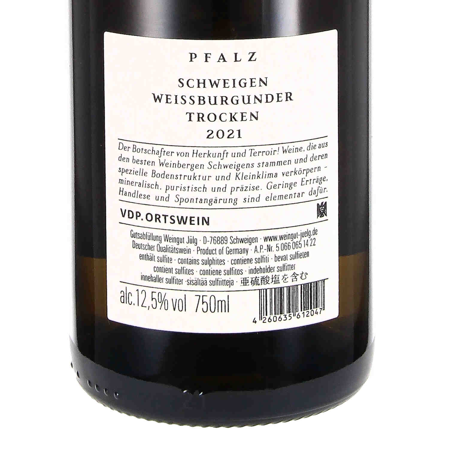 Weissburgunder Schweigen VDP.Ortswein 2021, QW