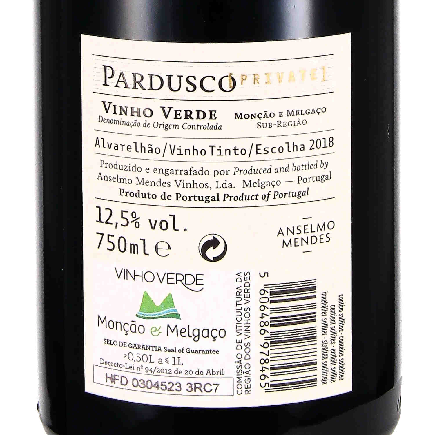 Pardusco PRIVATE Vinho Verde Tinto 2018