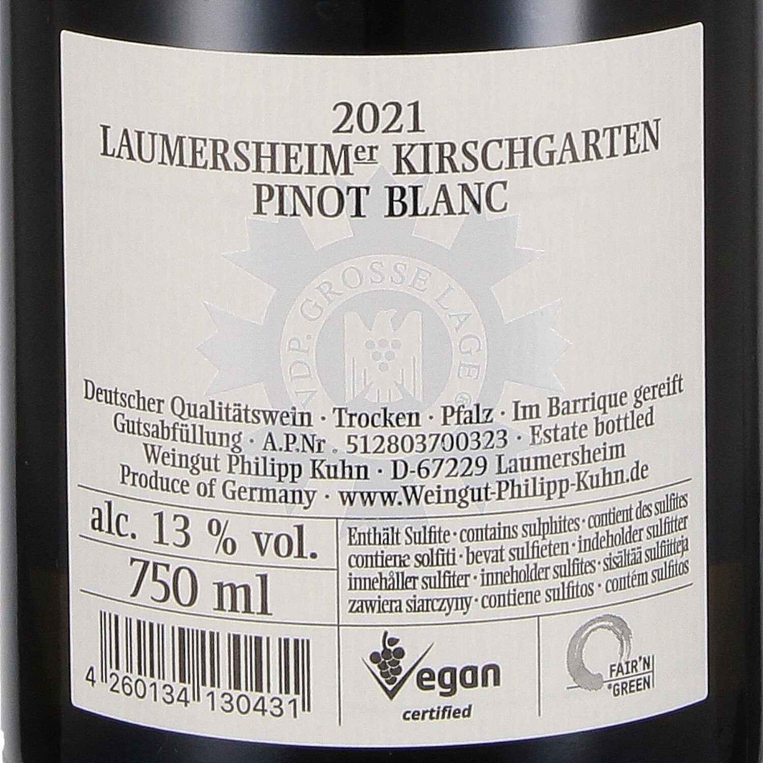 Pinot Blanc Kirschgarten Grosses Gewächs 2021 QW
