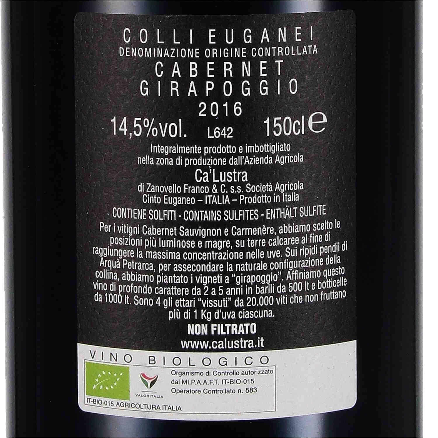 Girapoggio Cabernet DOC Colli Euganei 2016 (bio) - Magnum