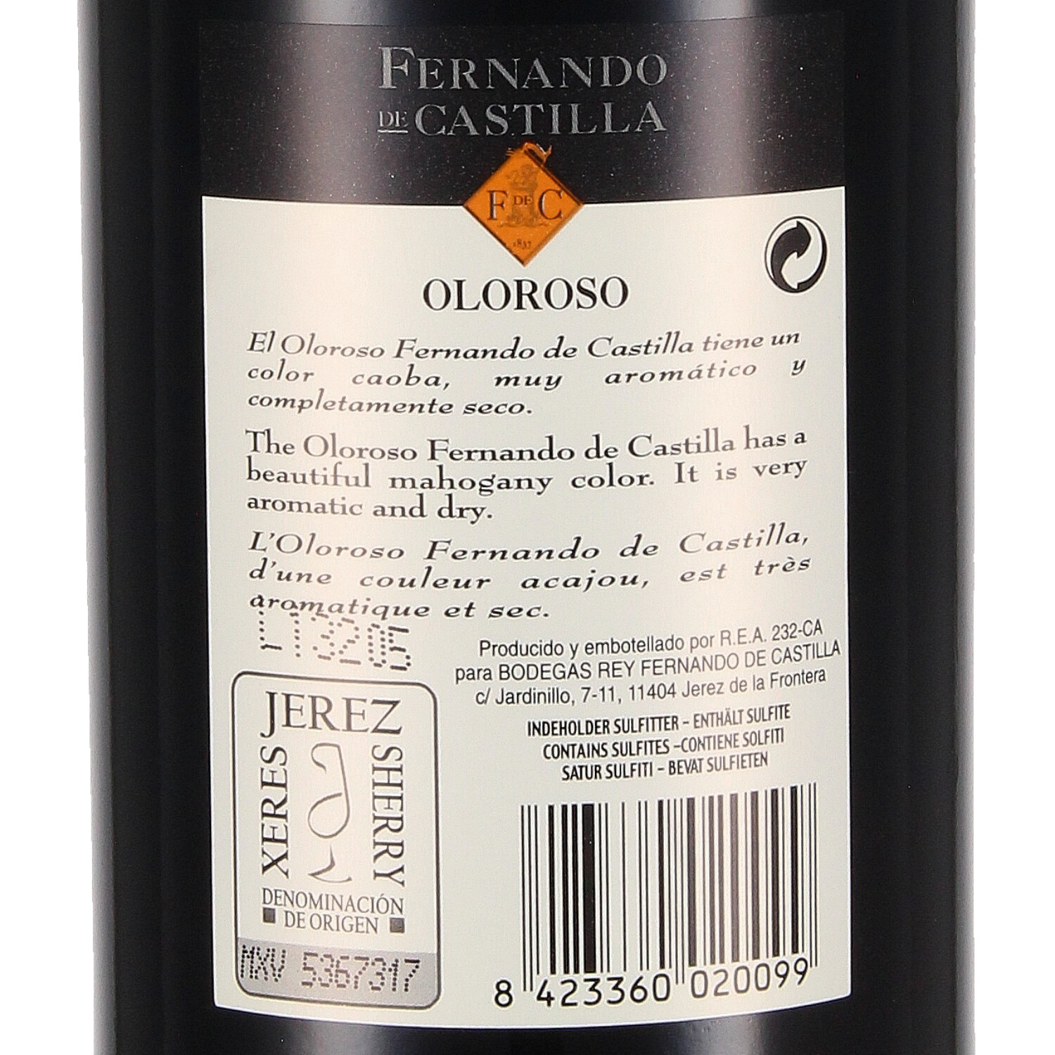 Sherry Oloroso Dry Classic, Jerez D. O.