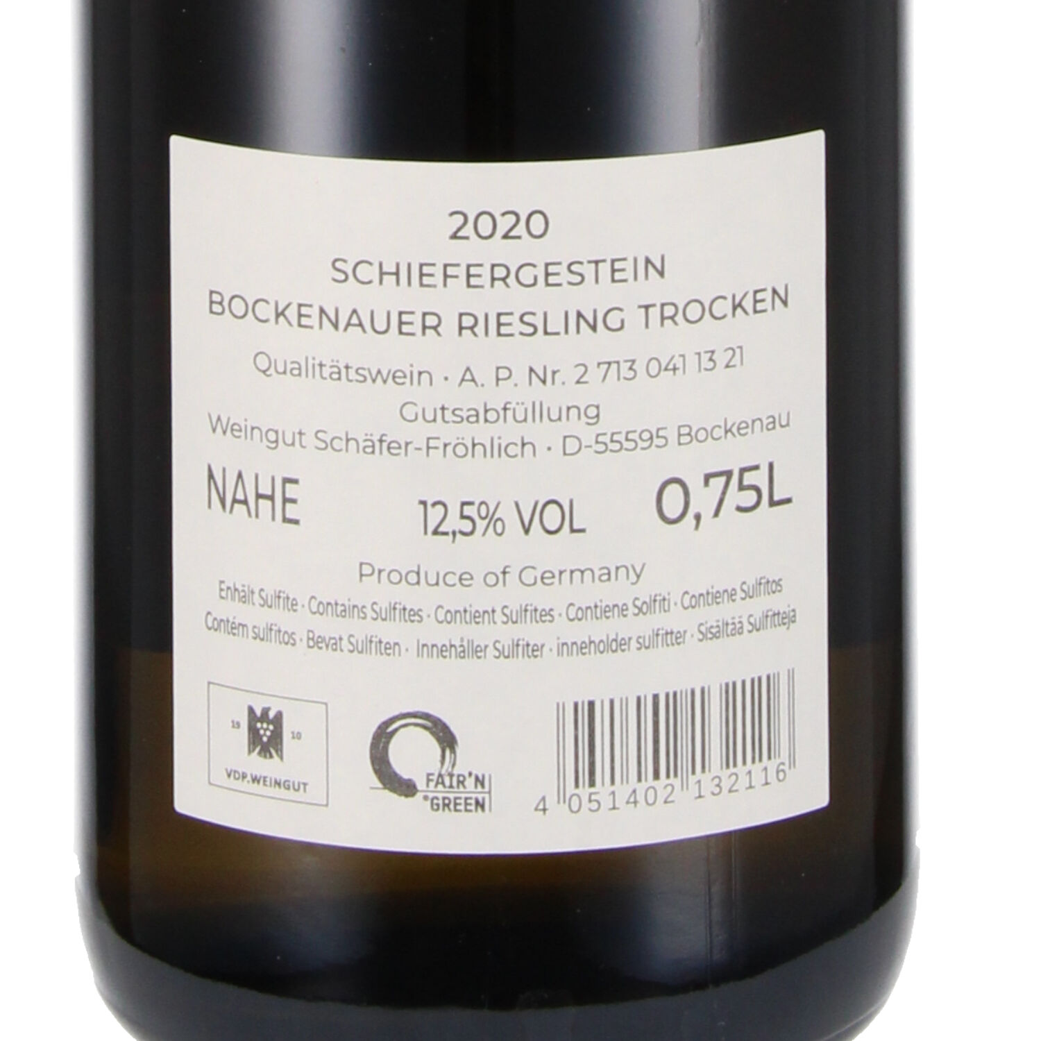 Riesling trocken Vom Schiefergestein 2020, Qw