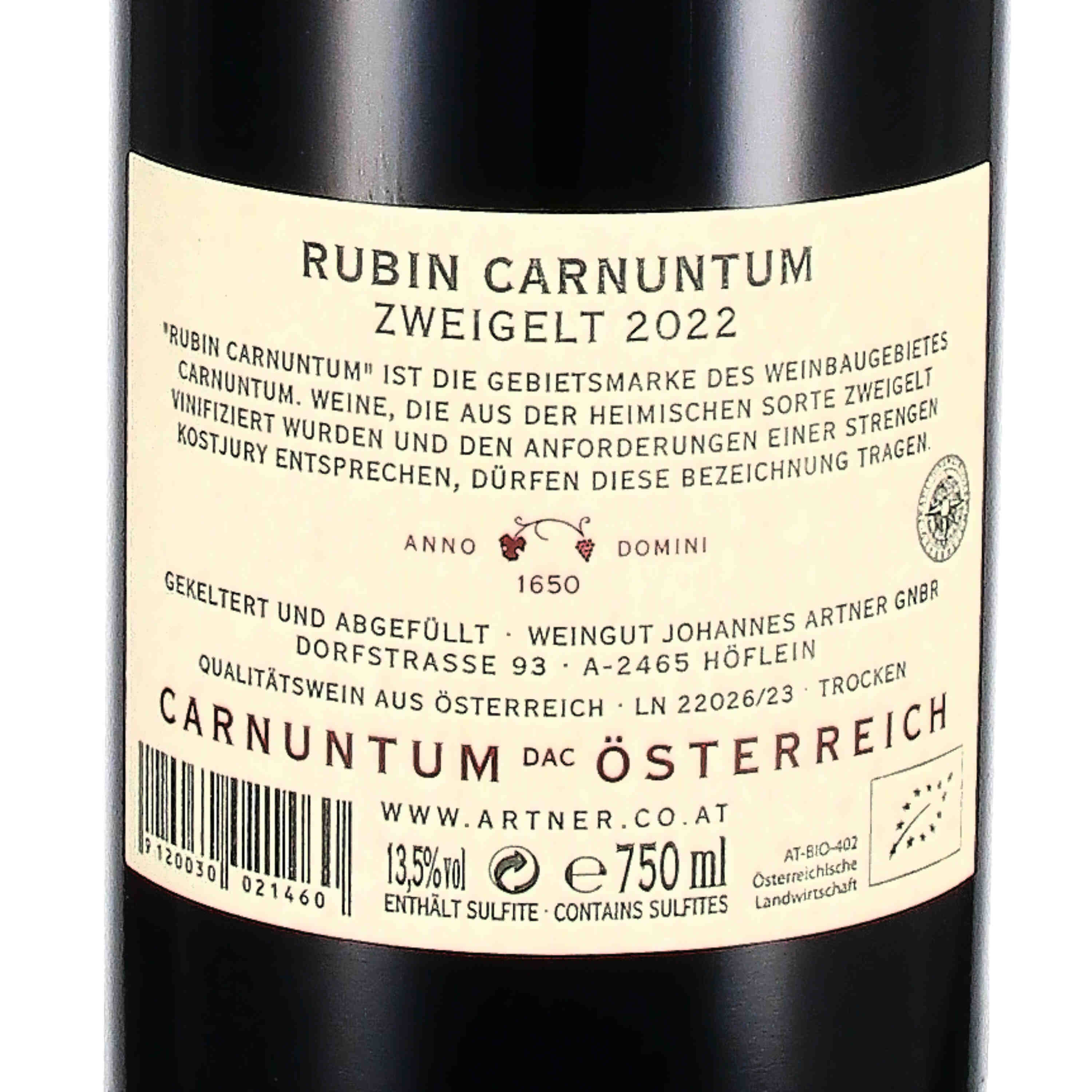 Rubin Carnuntum Zweigelt 2022 (bio)