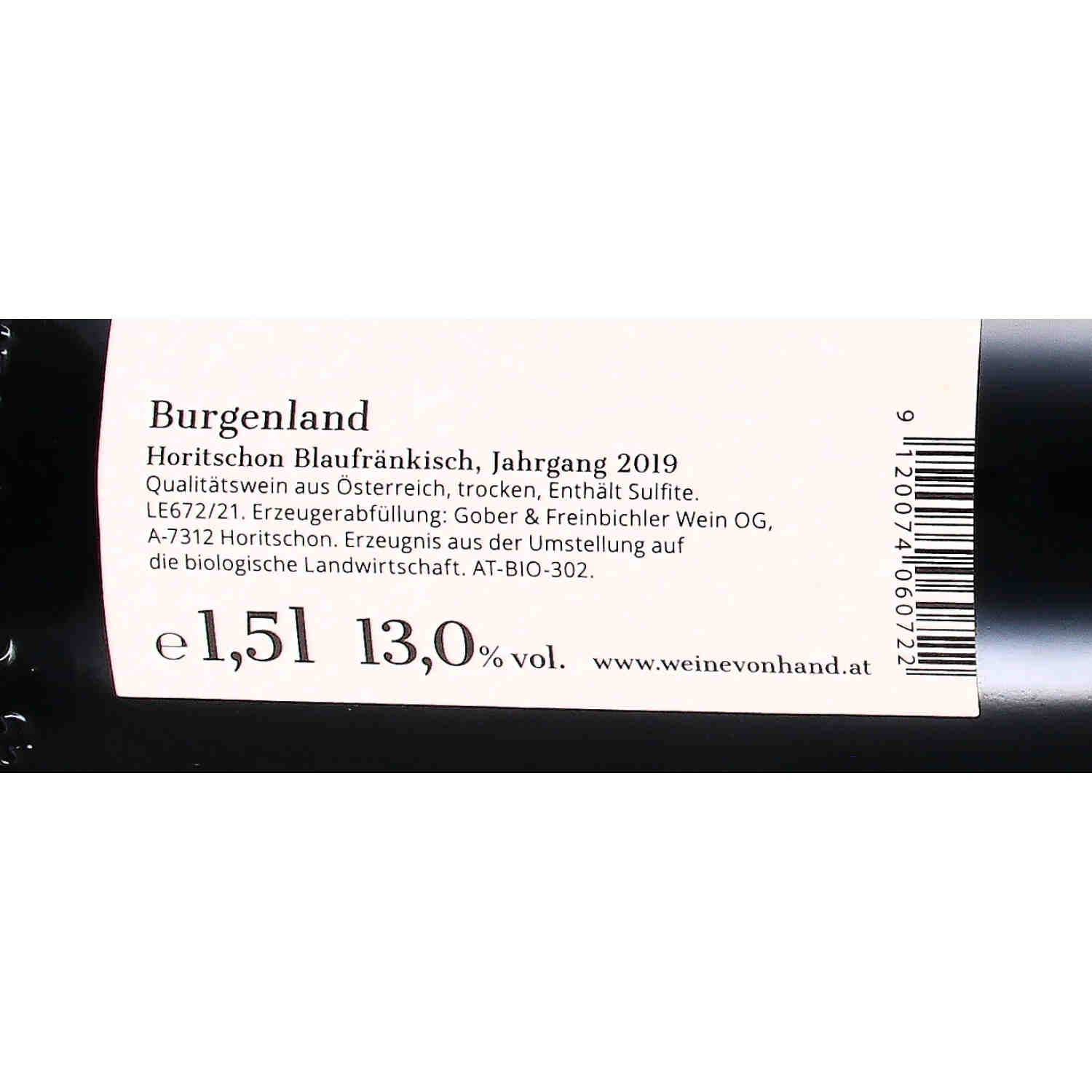 Blaufränkisch Horitschon 2019, Qw - Magnum