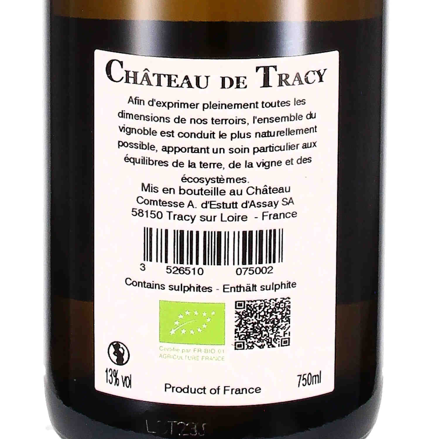Pouilly Fumé Château de Tracy 2023 AOC (bio)