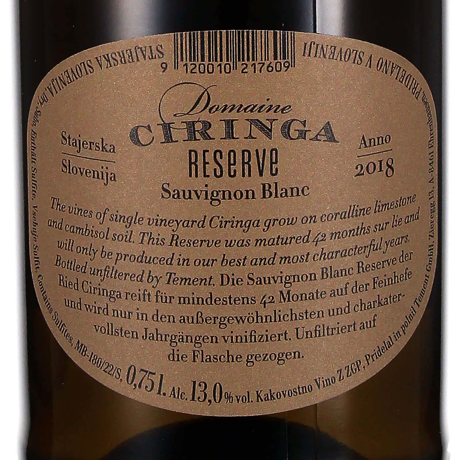 Sauvignon Blanc Reserve Kakovostno Vino ZGP 2018