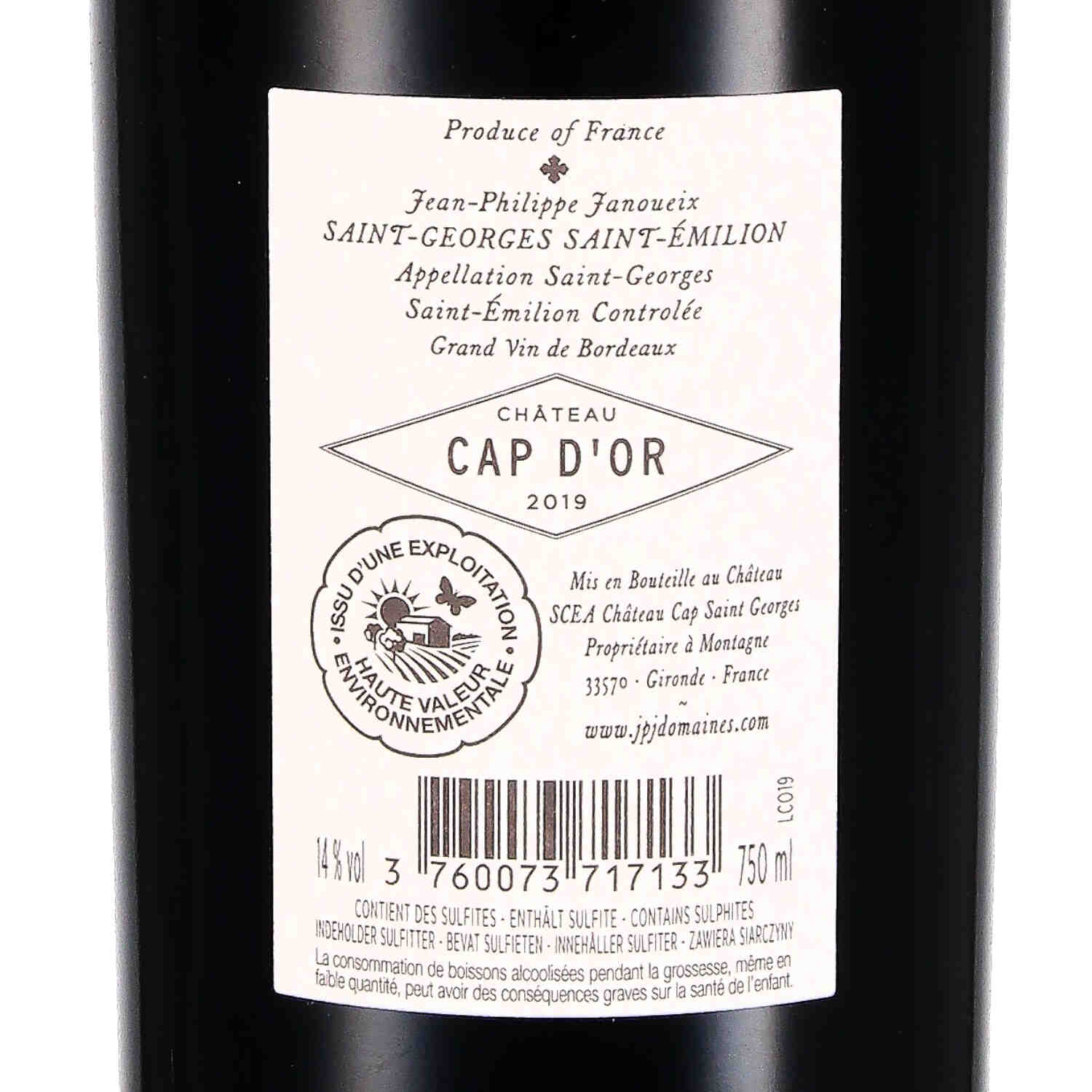 Château Cap d'Or Saint-Georges Saint Emilion AOC 2019