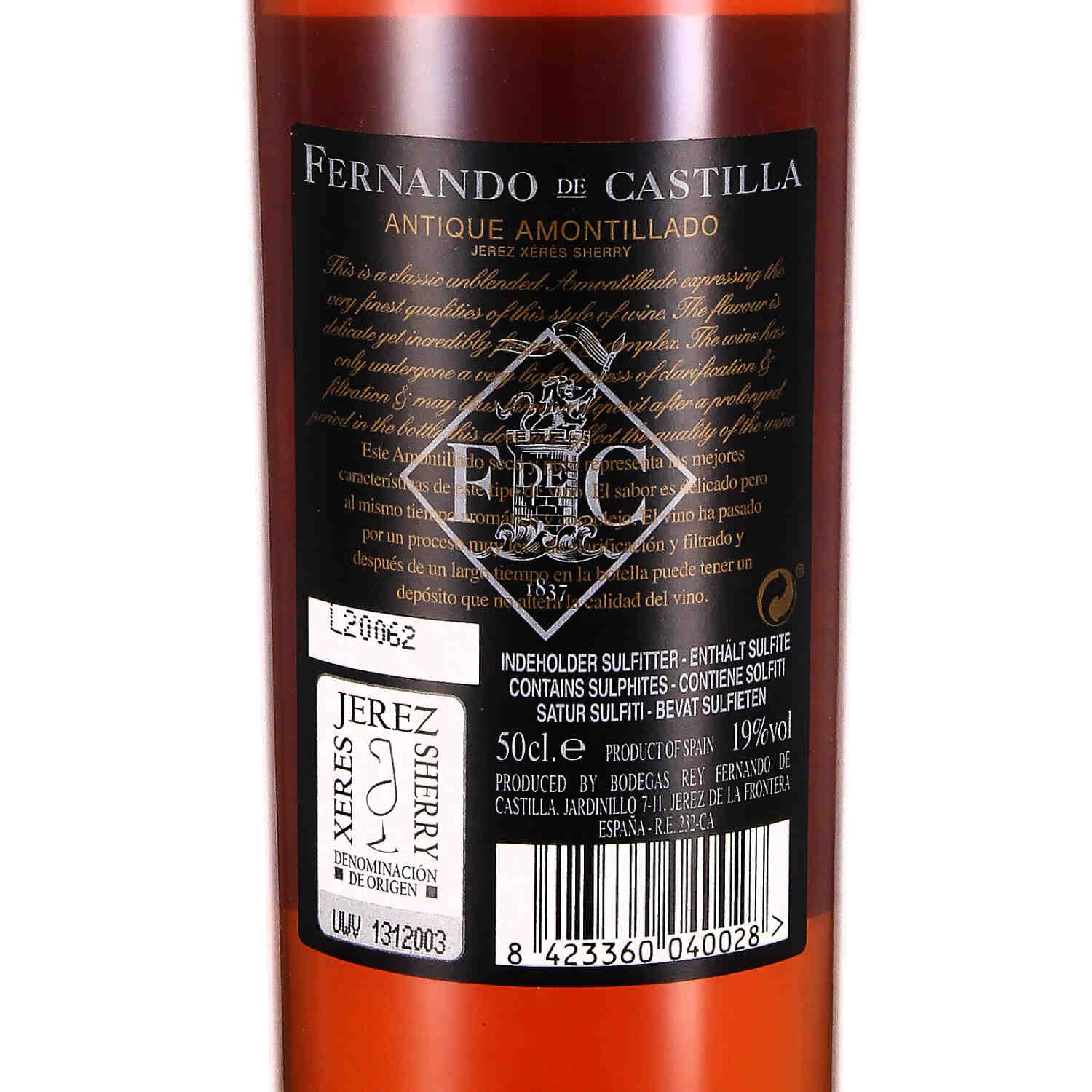 Sherry Amontillado Dry Antique, Jerez D. O.