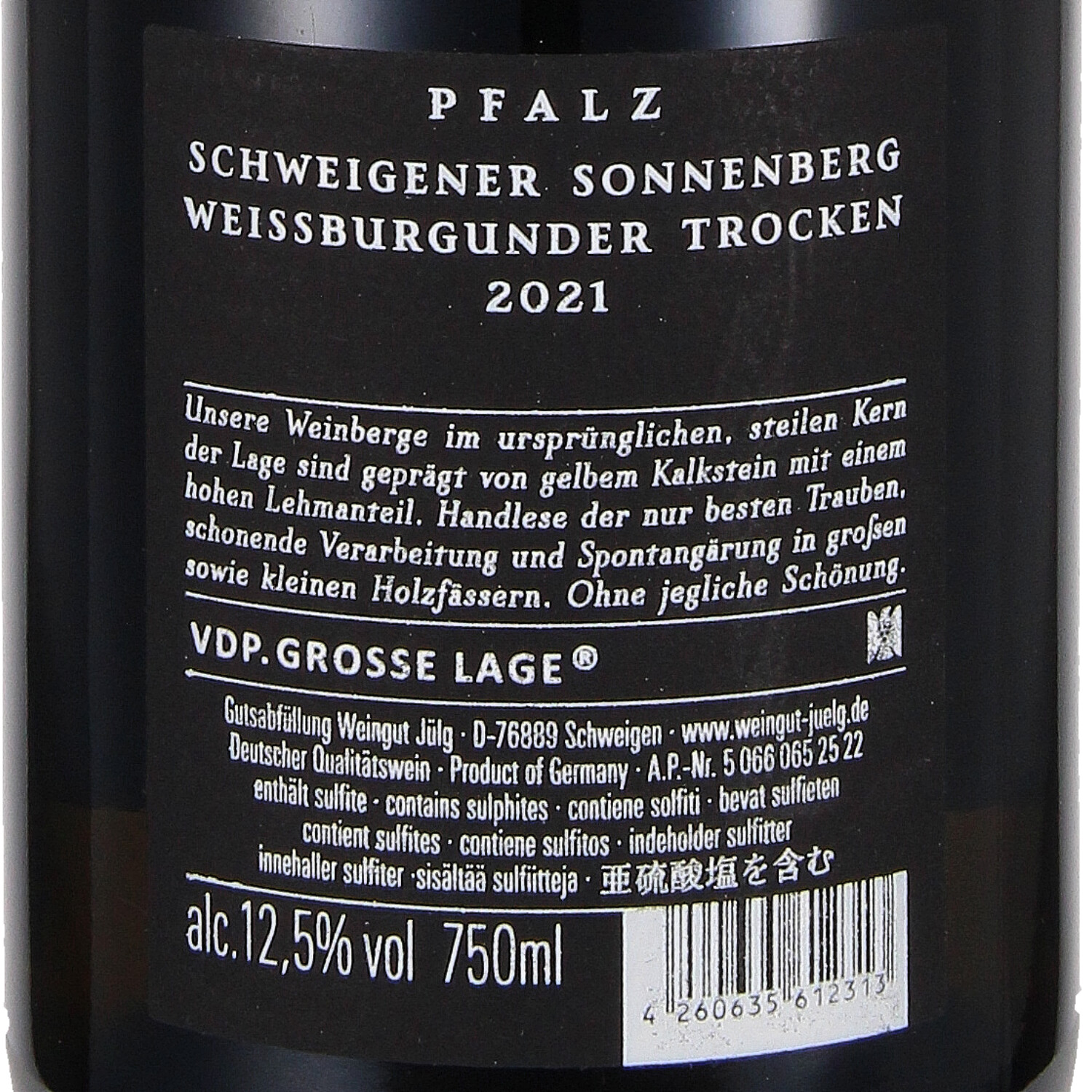 Weissburgunder Sonnenberg 2021 VDP. Grosse Lage, QW