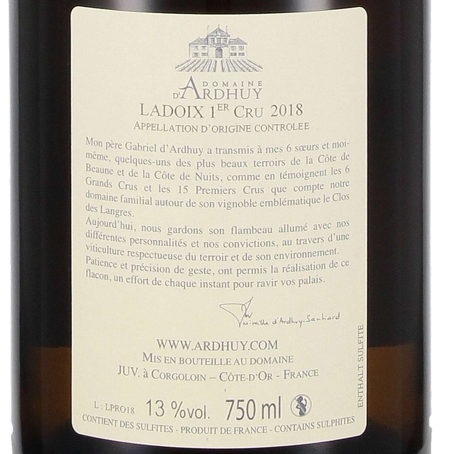 Ladoix 1er Cru Blanc Le Rognet Monopole AOC 2018