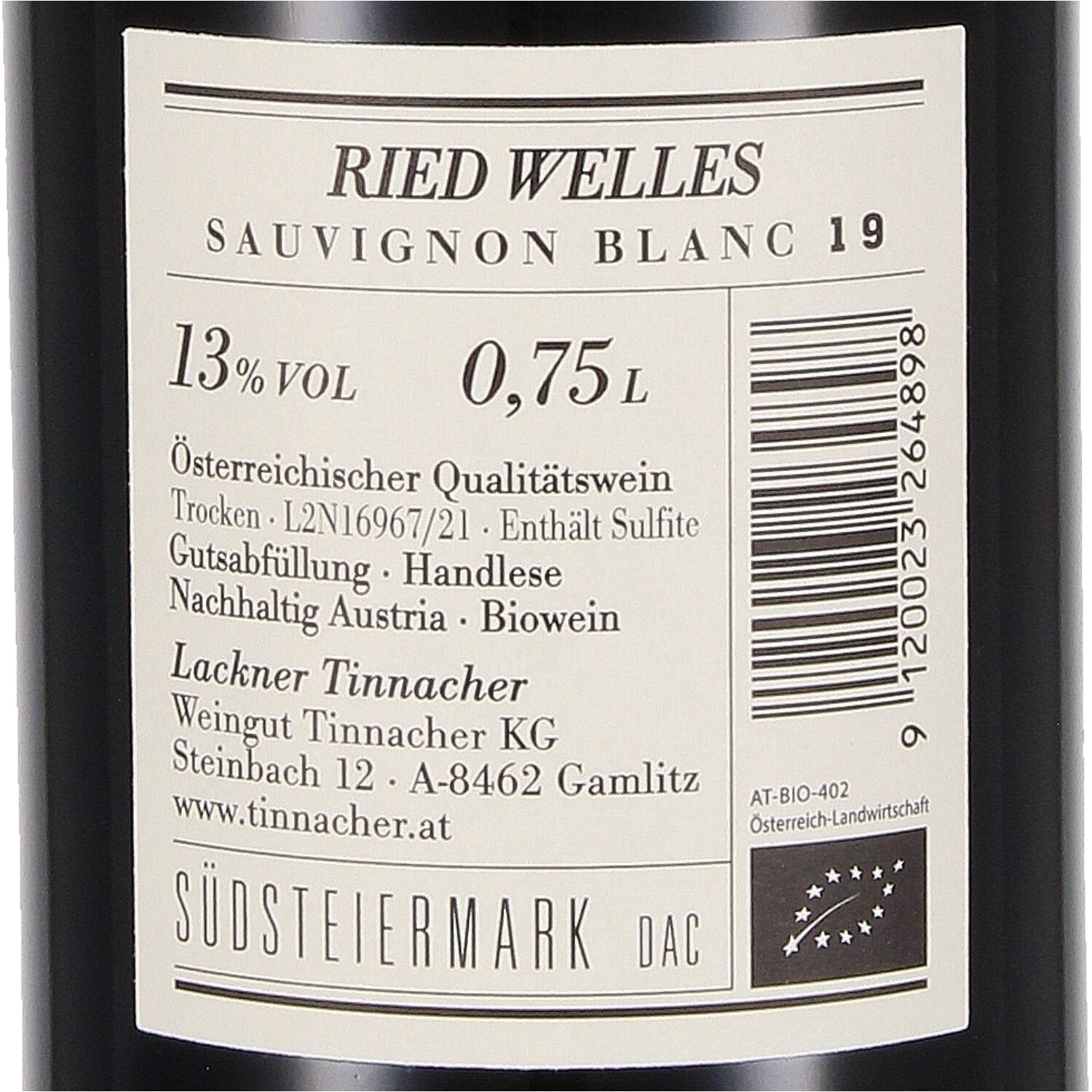 Sauvignon Blanc Ried Welles Erste STK Lage 2019, Qw (bio)