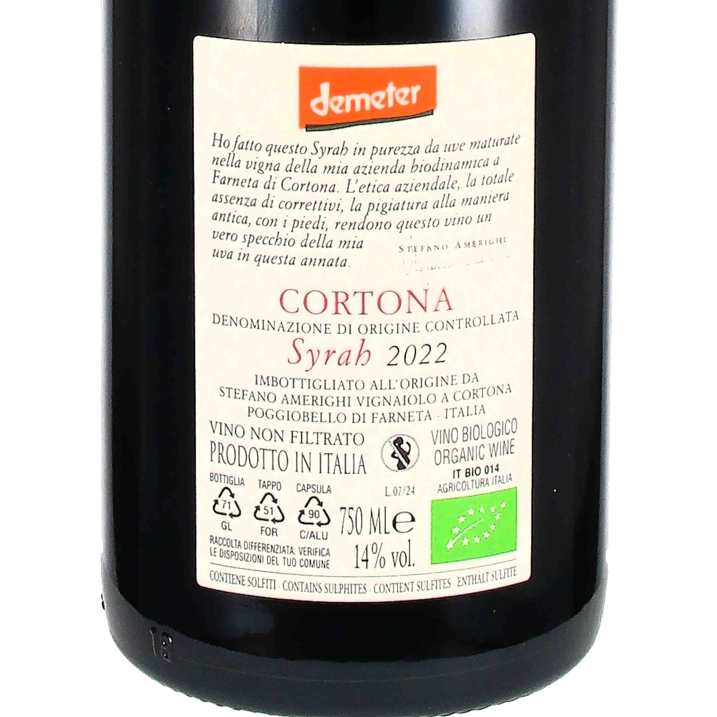 Syrah Cortona DOC 2022 (bio)