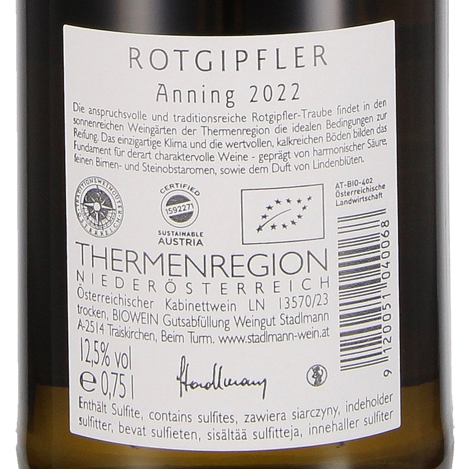 Rotgipfler Anning 2022, Qw (bio)
