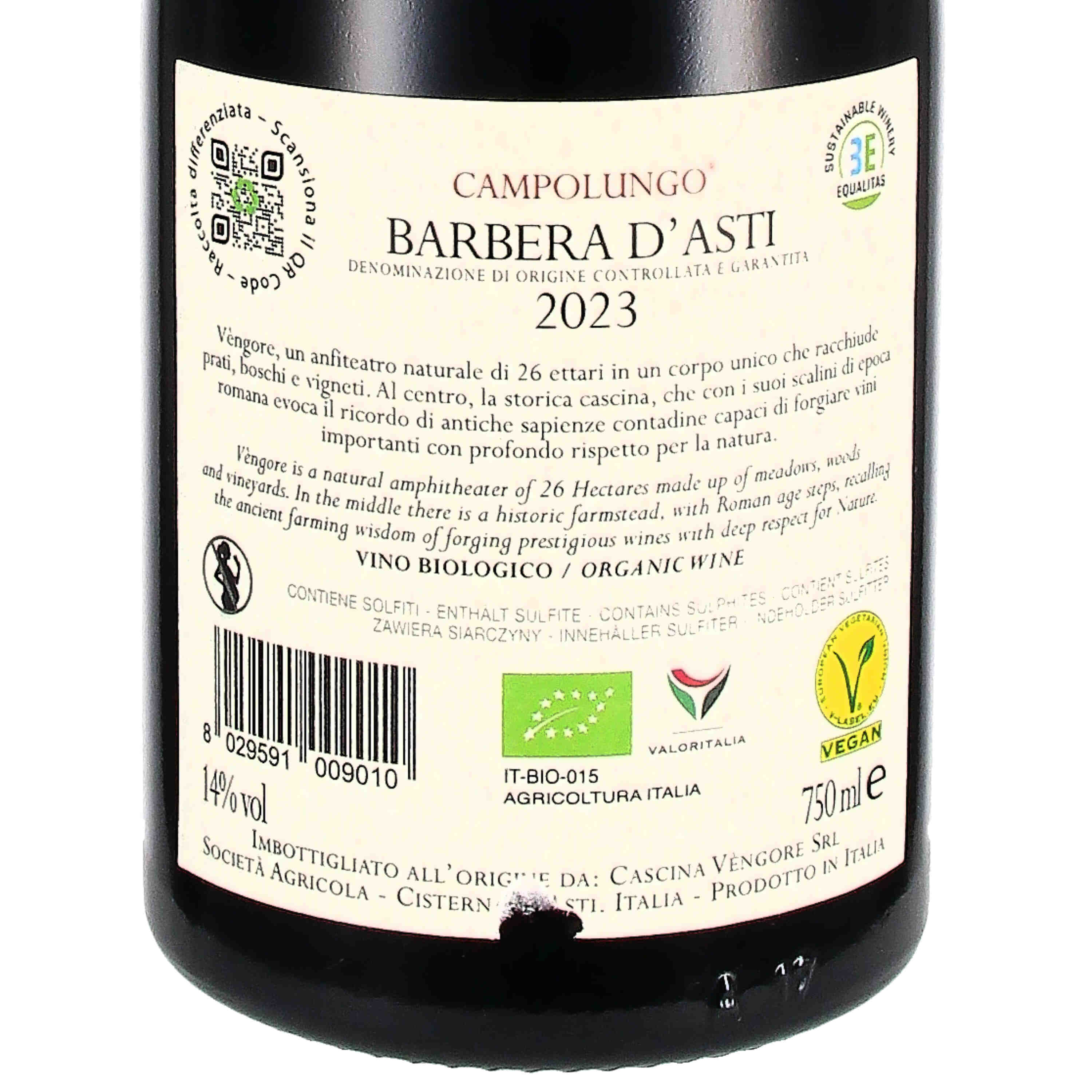 Campolungo Barbera d'Asti DOCG 2023  (bio)