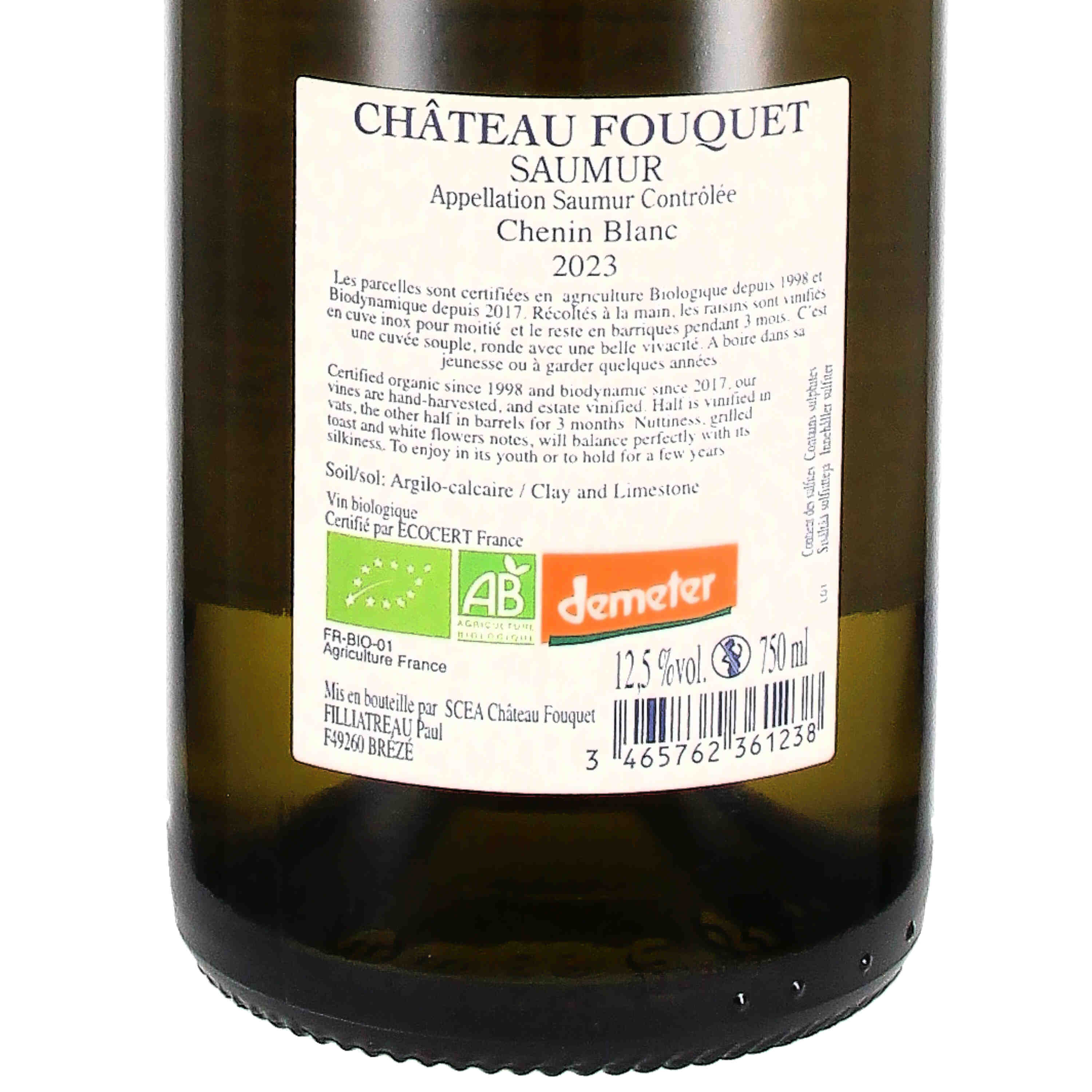 Château Fouquet Saumur blanc AOC 2023 (bio)