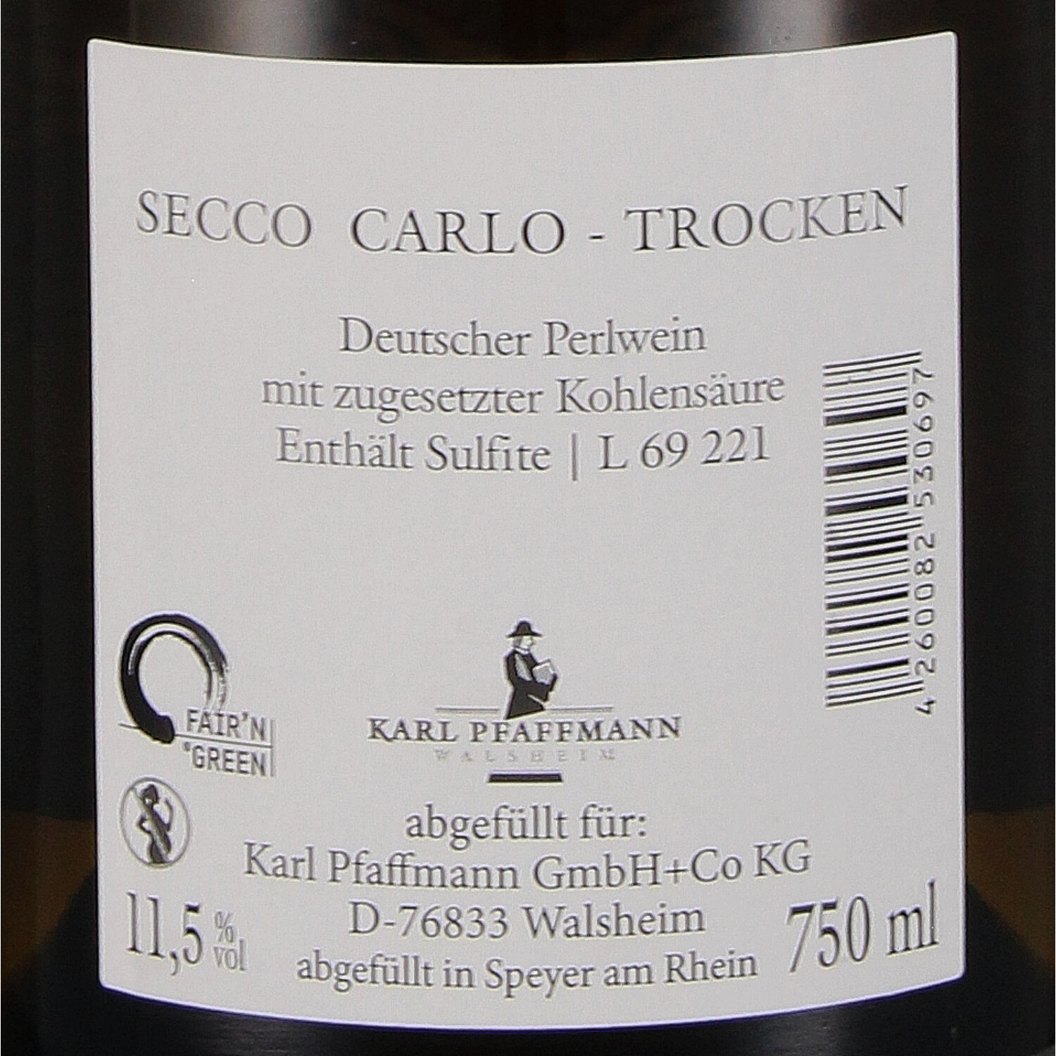 Secco Carlo weiss, Deutscher Perlwein