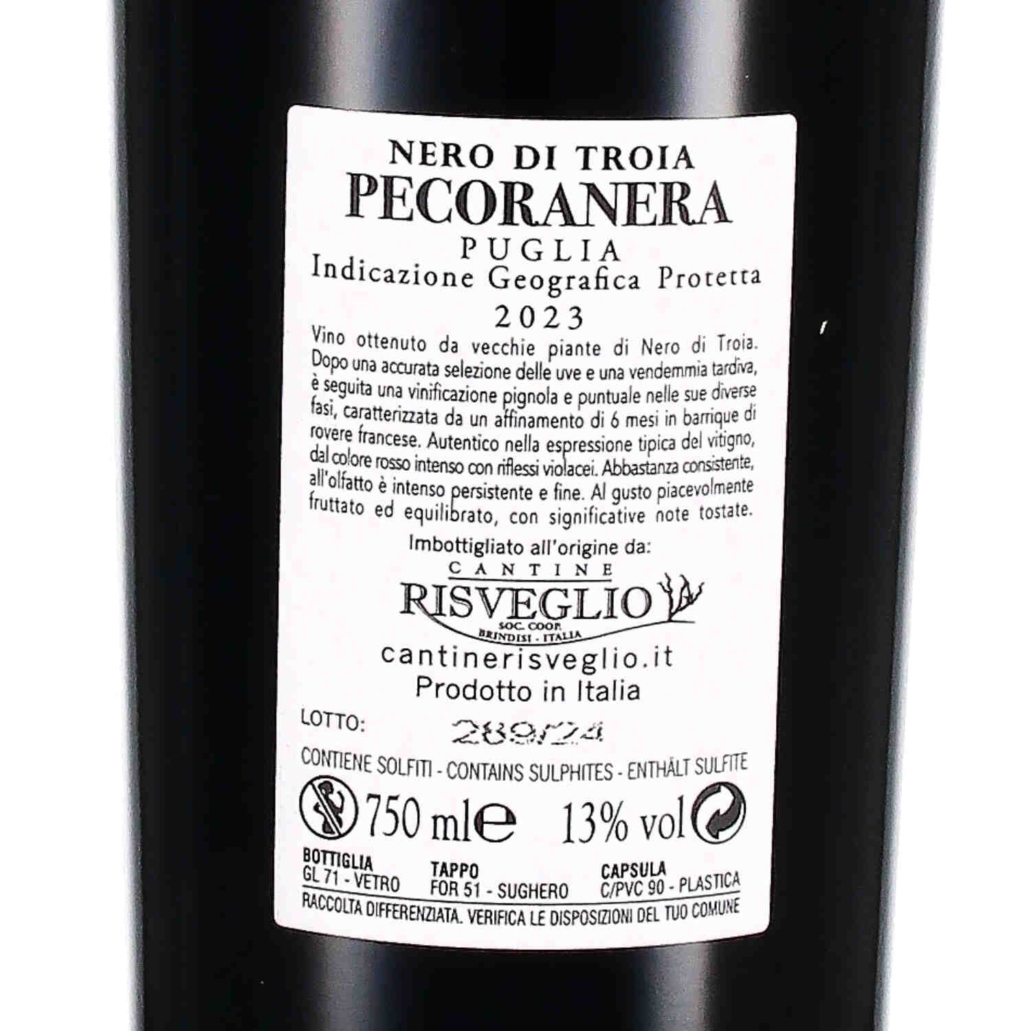 Puglia Rosso Pecoranera  Nero di Troja, Puglia IGP 2023