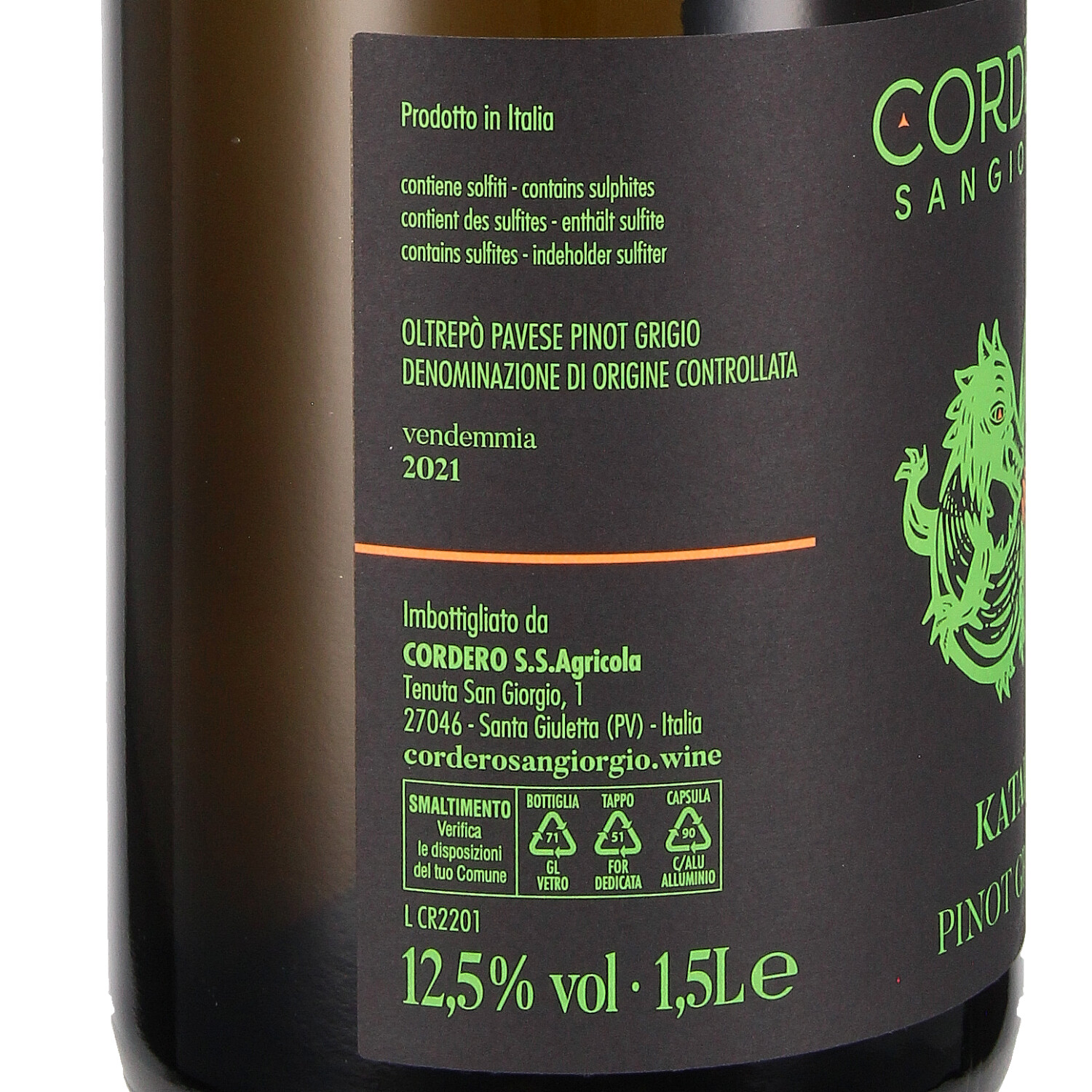 Katari Pinot Grigio Oltrepò Pavese 2021 - Magnum