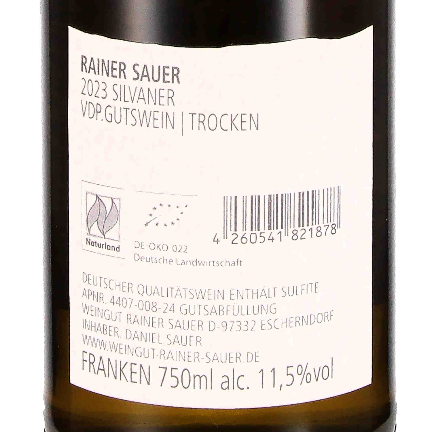 Sauer Silvaner trocken 2023, Qw  (bio)