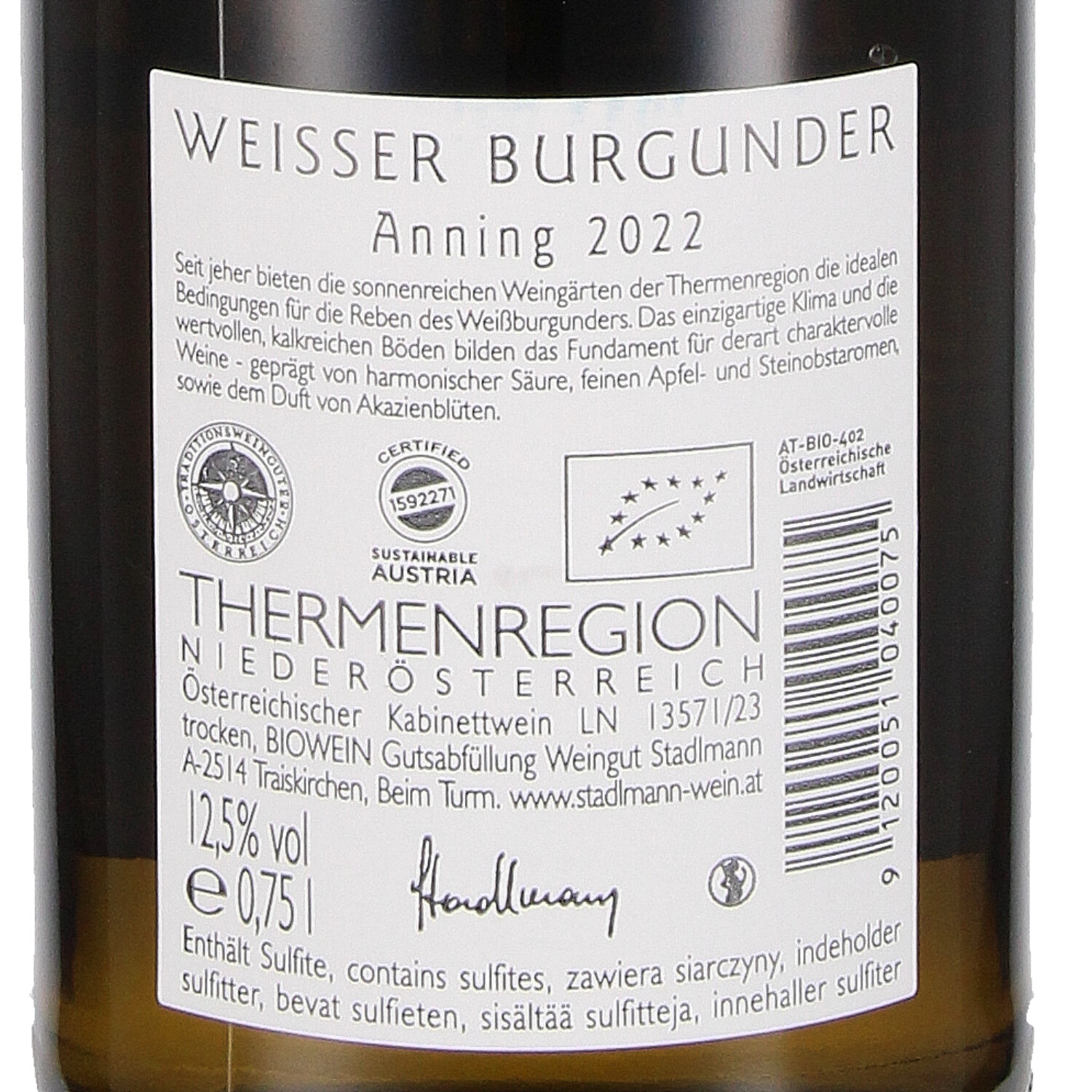 Weisser Burgunder Anning 2022, Qw (bio)