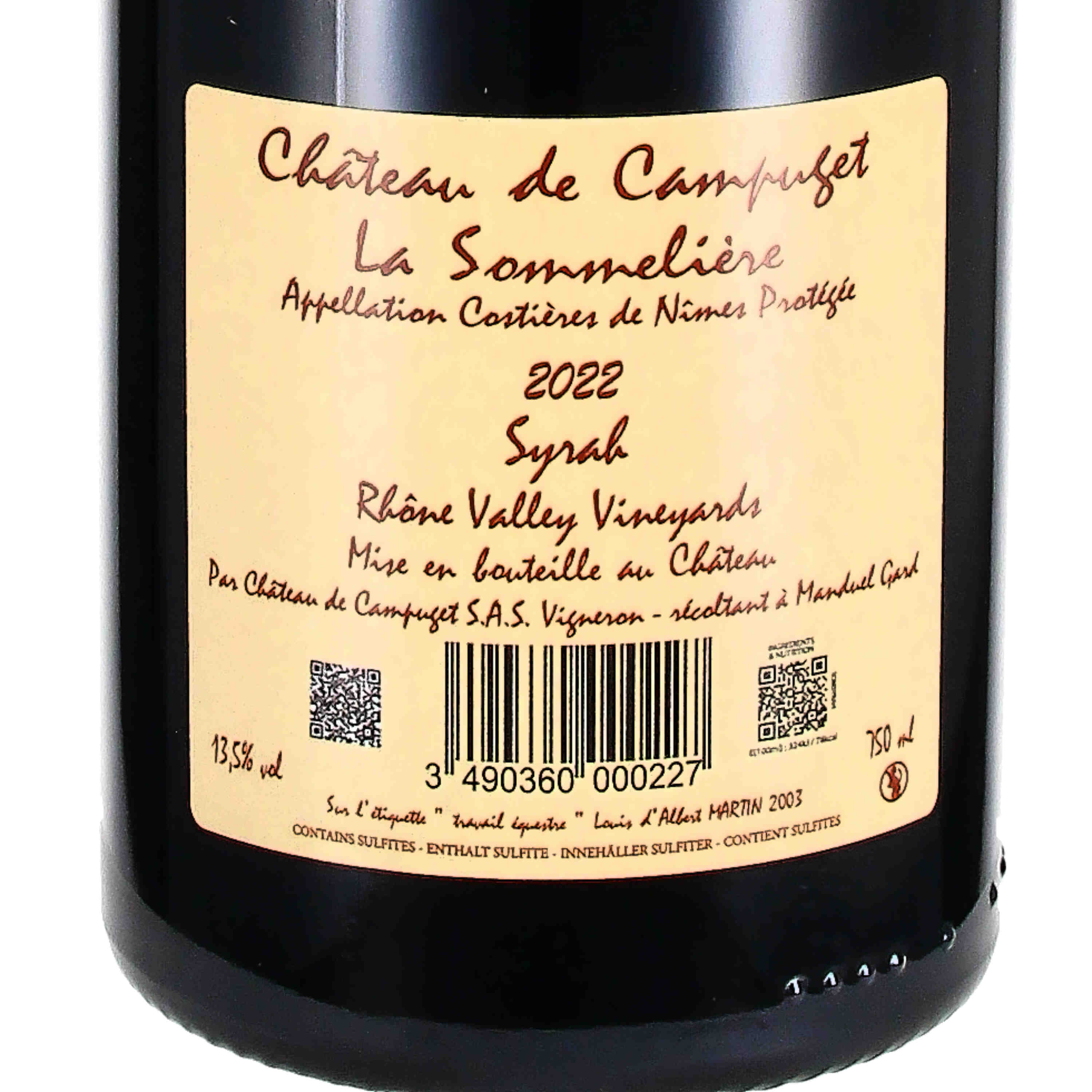 Syrah "La Sommelière" Costières de Nîmes AOP 2022