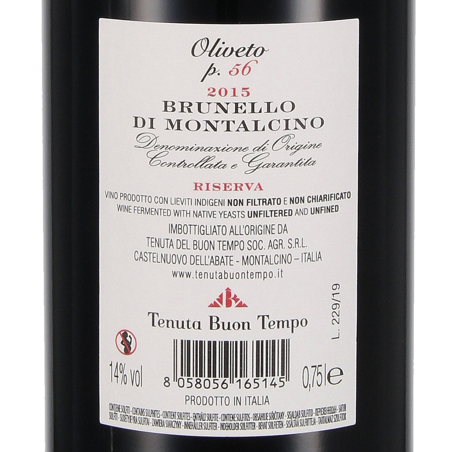Brunello di Montalcino Riserva Oliveto P.56 DOCG 2015