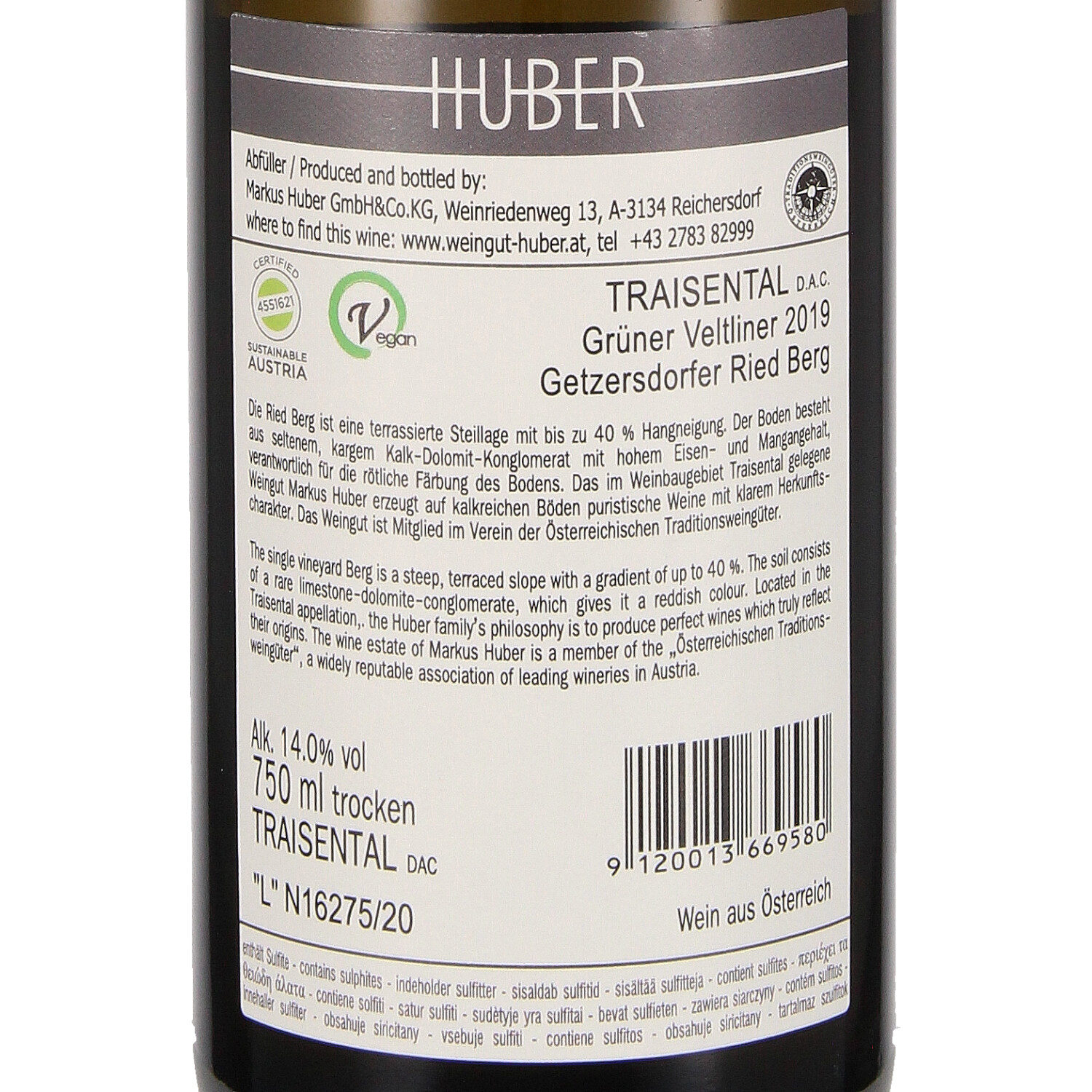 Grüner Veltliner Berg Erste Lage ÖTW 2019 Traisental D.A.C.