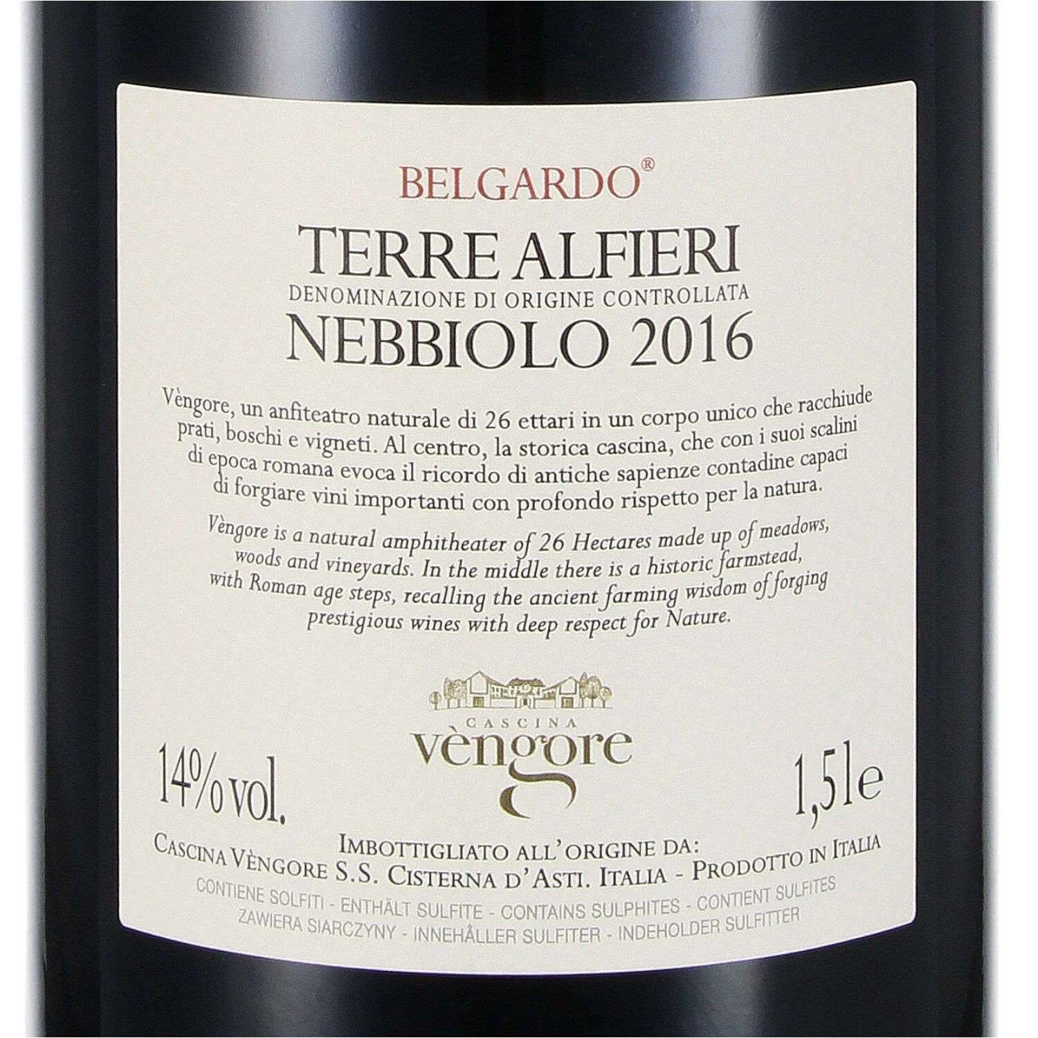 Belgardo Nebbiolo Terre Alfieri DOC 2016 - Magnum